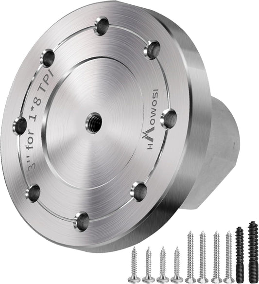 3" Steel Lathe Faceplate for Wood Lathe - Fits 1" x 8TPI Spindle with Screwchuck