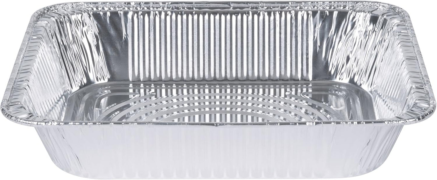 30 Count 9x13 Inch Aluminum Pans - Half-Size Deep Steam Foil Pans for Baking, Cooking, Heating, Storing - Disposable Tin Pans for Food Prepping by GUSTO