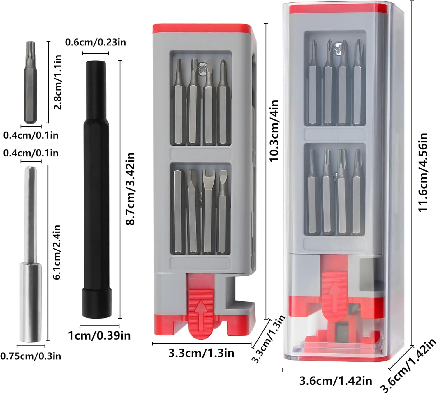 30-in-1 Precision Screwdriver Set with Magnetic Bits for iPhone, Tablet, Xbox, PS4, Watch, Eyeglass Repair - Red