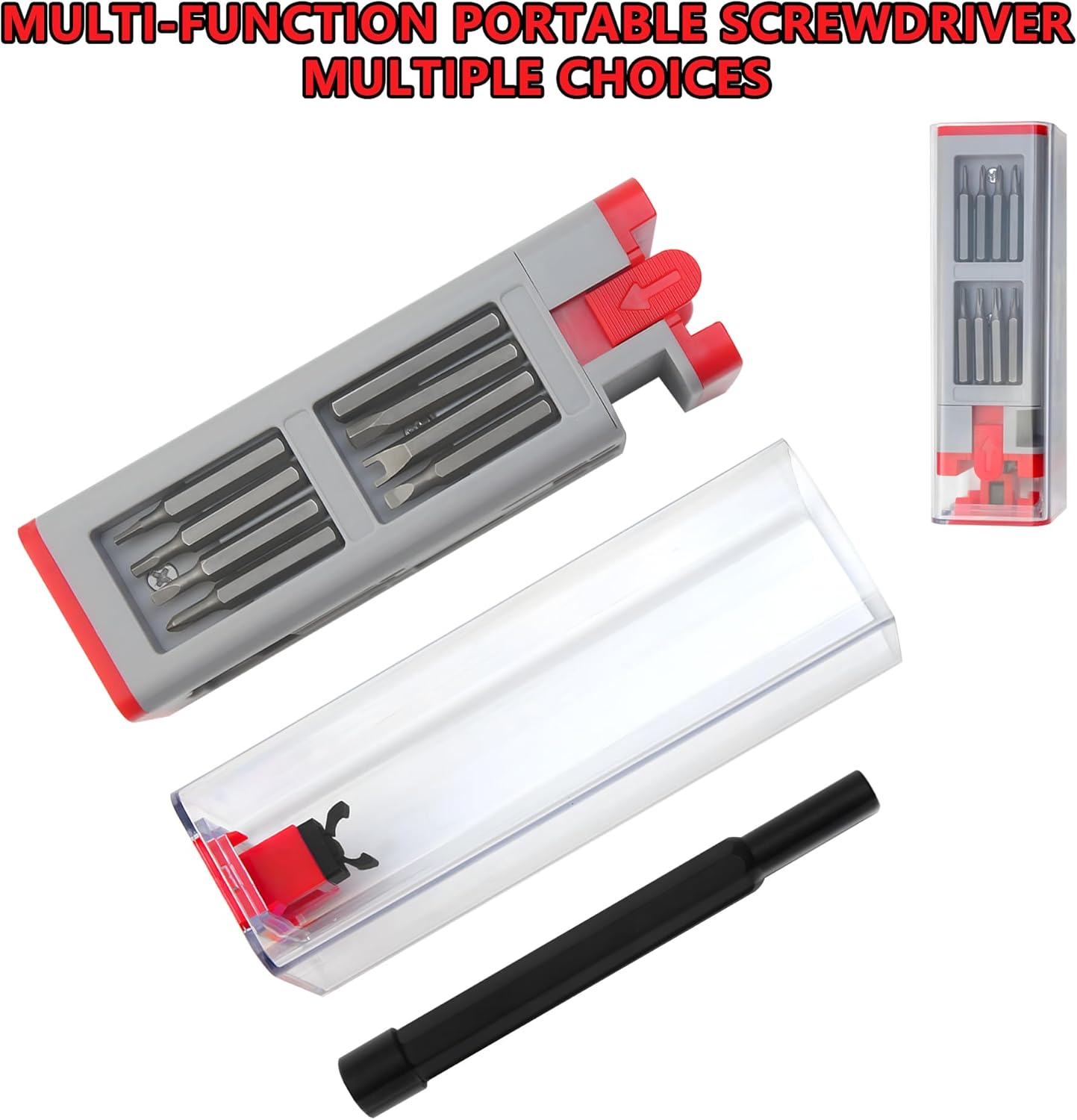 30-in-1 Precision Screwdriver Set with Magnetic Bits for iPhone, Tablet, Xbox, PS4, Watch, Eyeglass Repair - Red