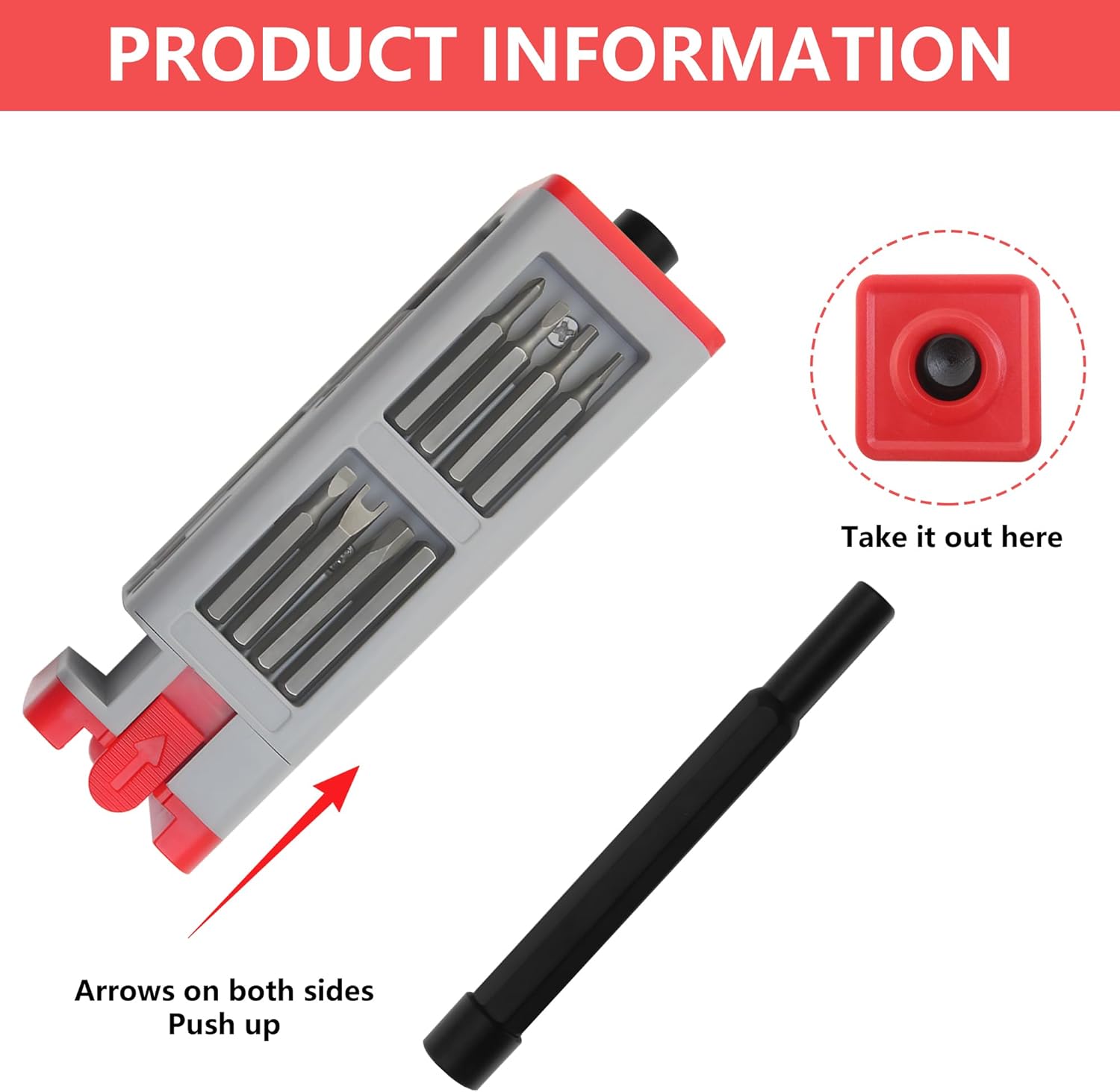 30-in-1 Precision Screwdriver Set with Magnetic Bits for iPhone, Tablet, Xbox, PS4, Watch, Eyeglass Repair - Red