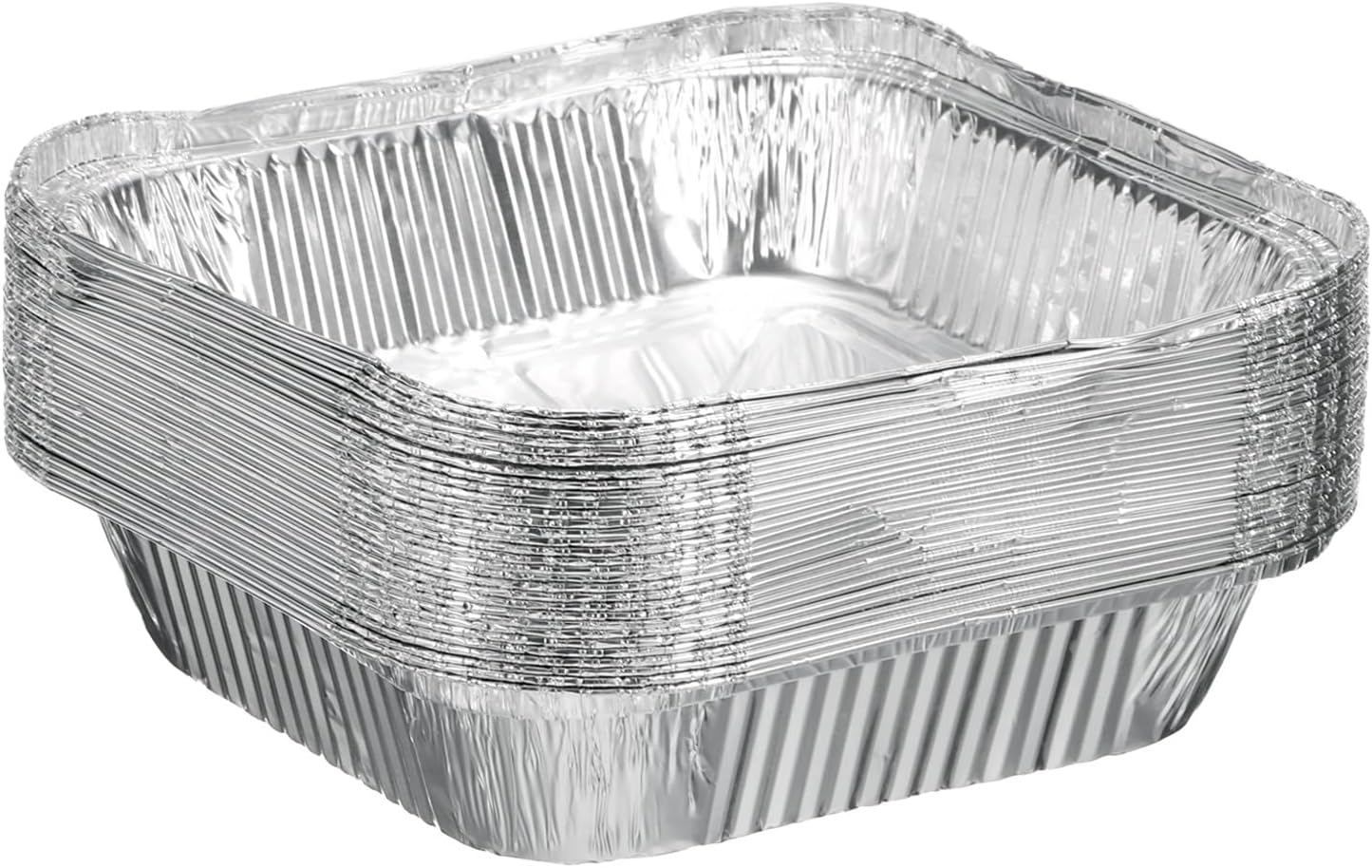 30 Pack 7.09" Square Aluminum Foil Pie Pans - Disposable Non-stick Baking Pans for Pies, Quiches, and Tarts - Silver, Ideal for Parties