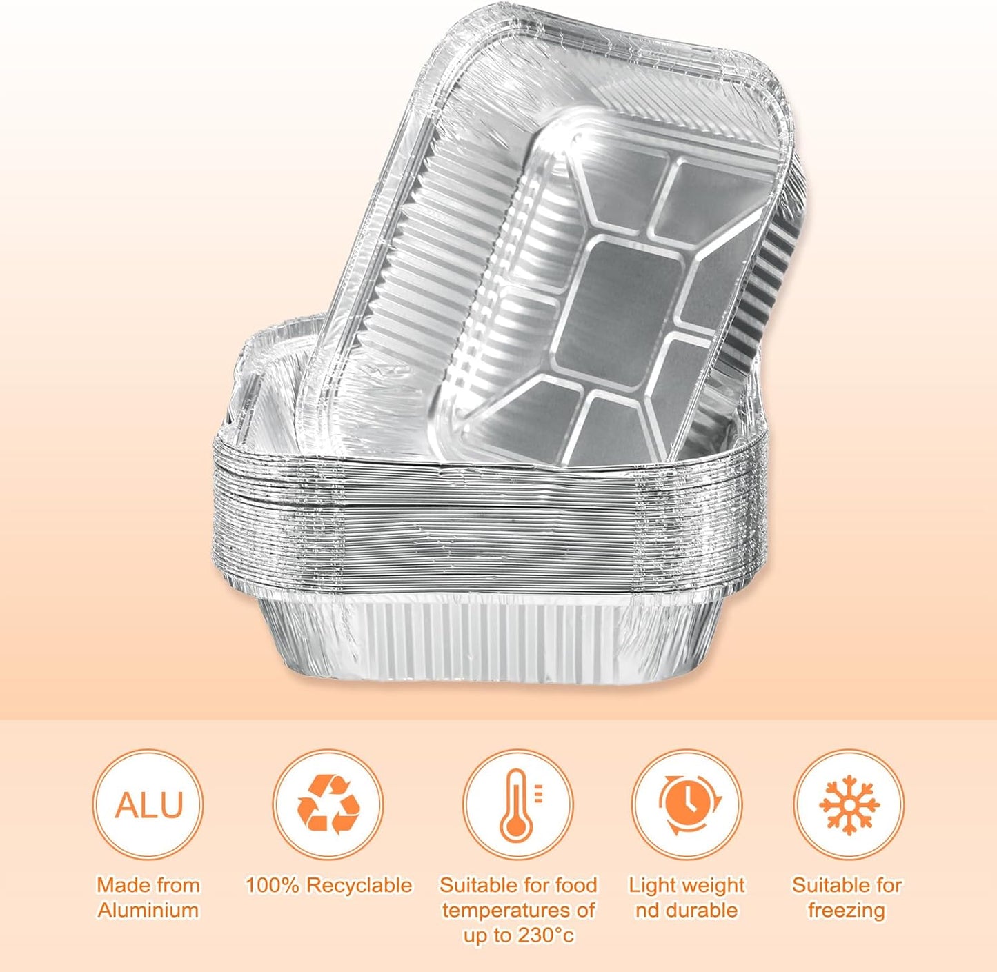 30 Pack 7.09" Square Aluminum Foil Pie Pans - Disposable Non-stick Baking Pans for Pies, Quiches, and Tarts - Silver, Ideal for Parties