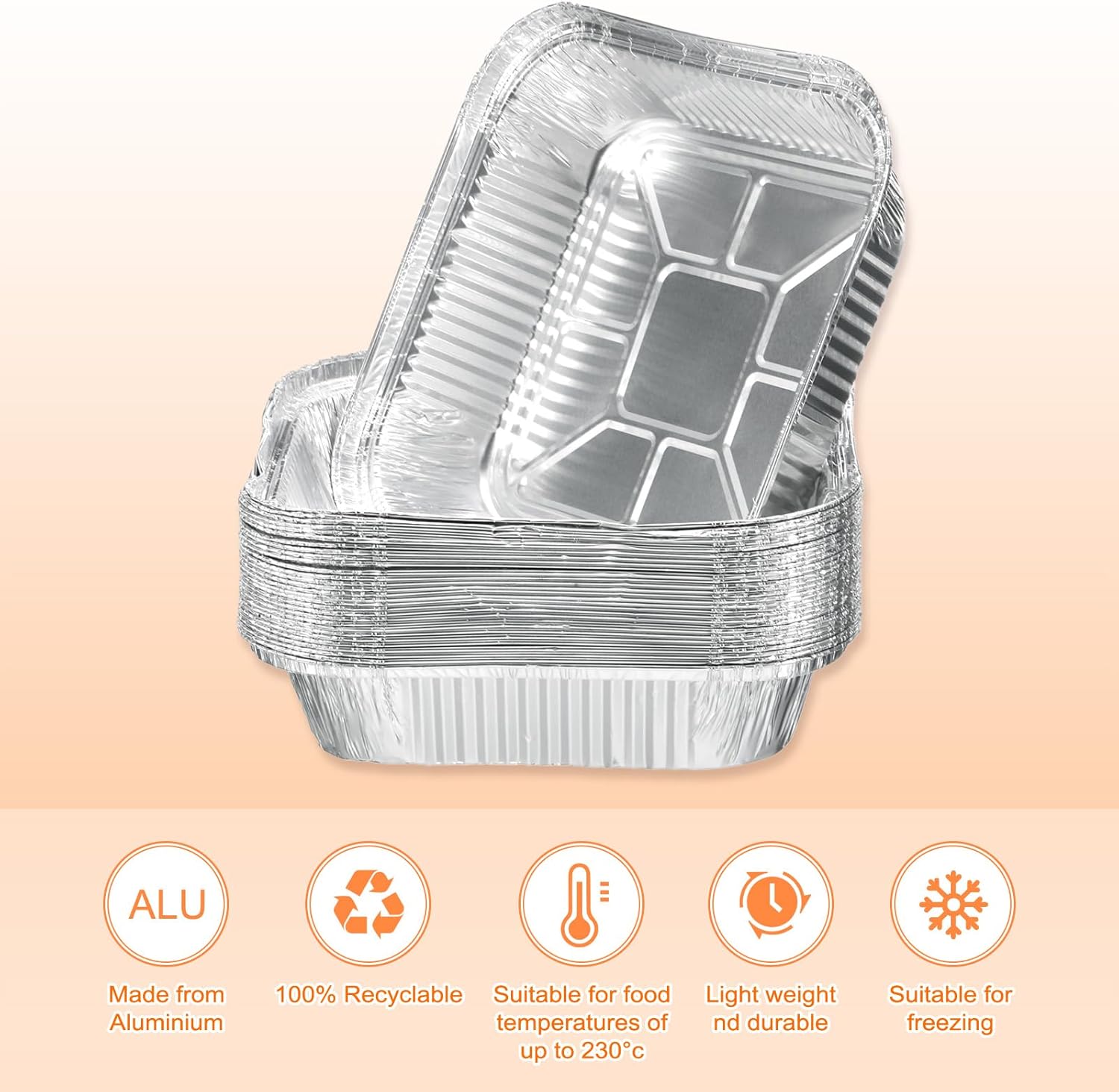 30 Pack 7.09" Square Aluminum Foil Pie Pans - Disposable Non-stick Baking Pans for Pies, Quiches, and Tarts - Silver, Ideal for Parties