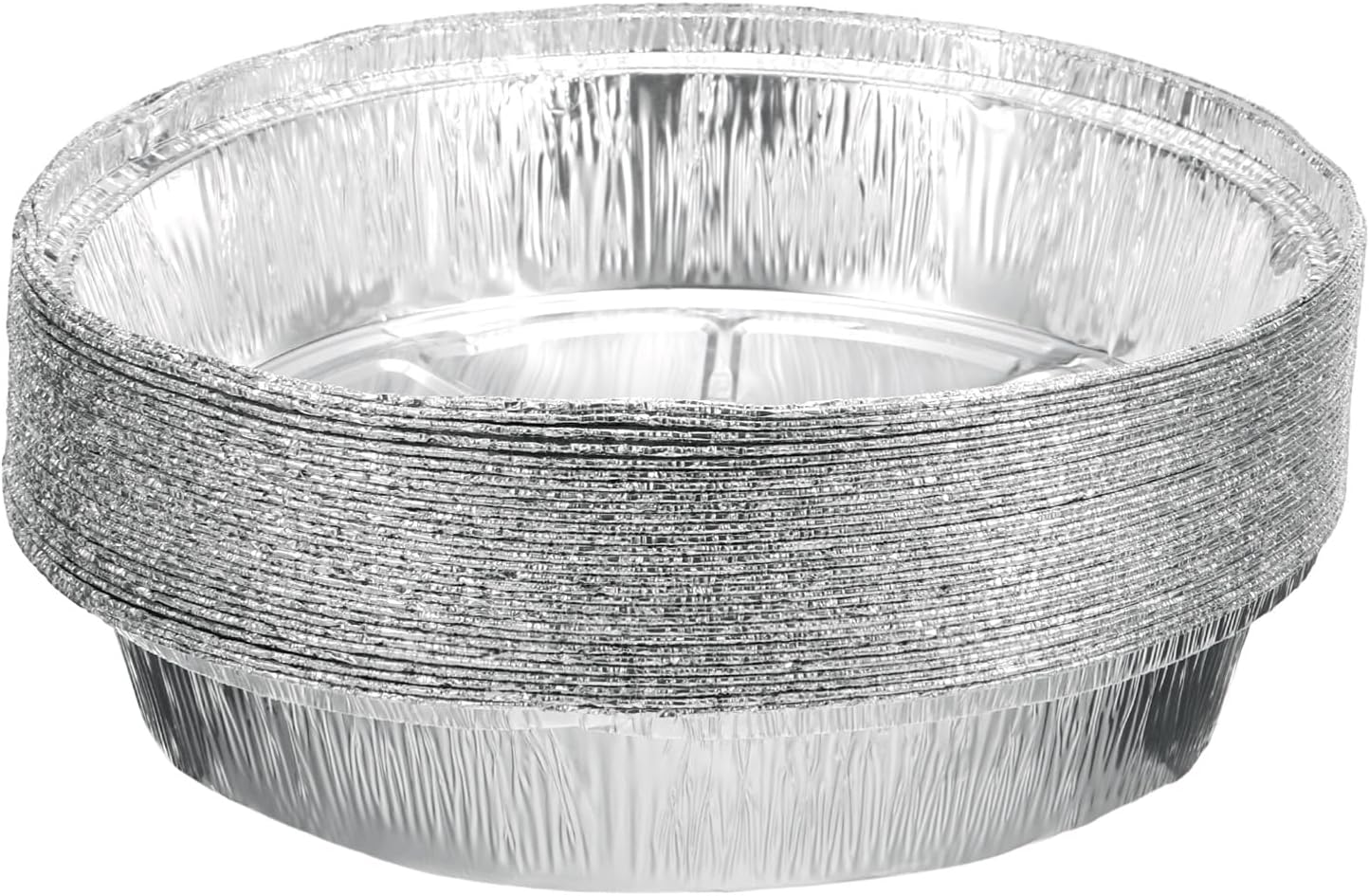 30 Pack Aluminum Foil Pie Pans 8.46" Round - Disposable Non-stick Baking Pans for Pies, Quiches, Tarts - Silver - Ideal for Cooking, Reheating, Parties