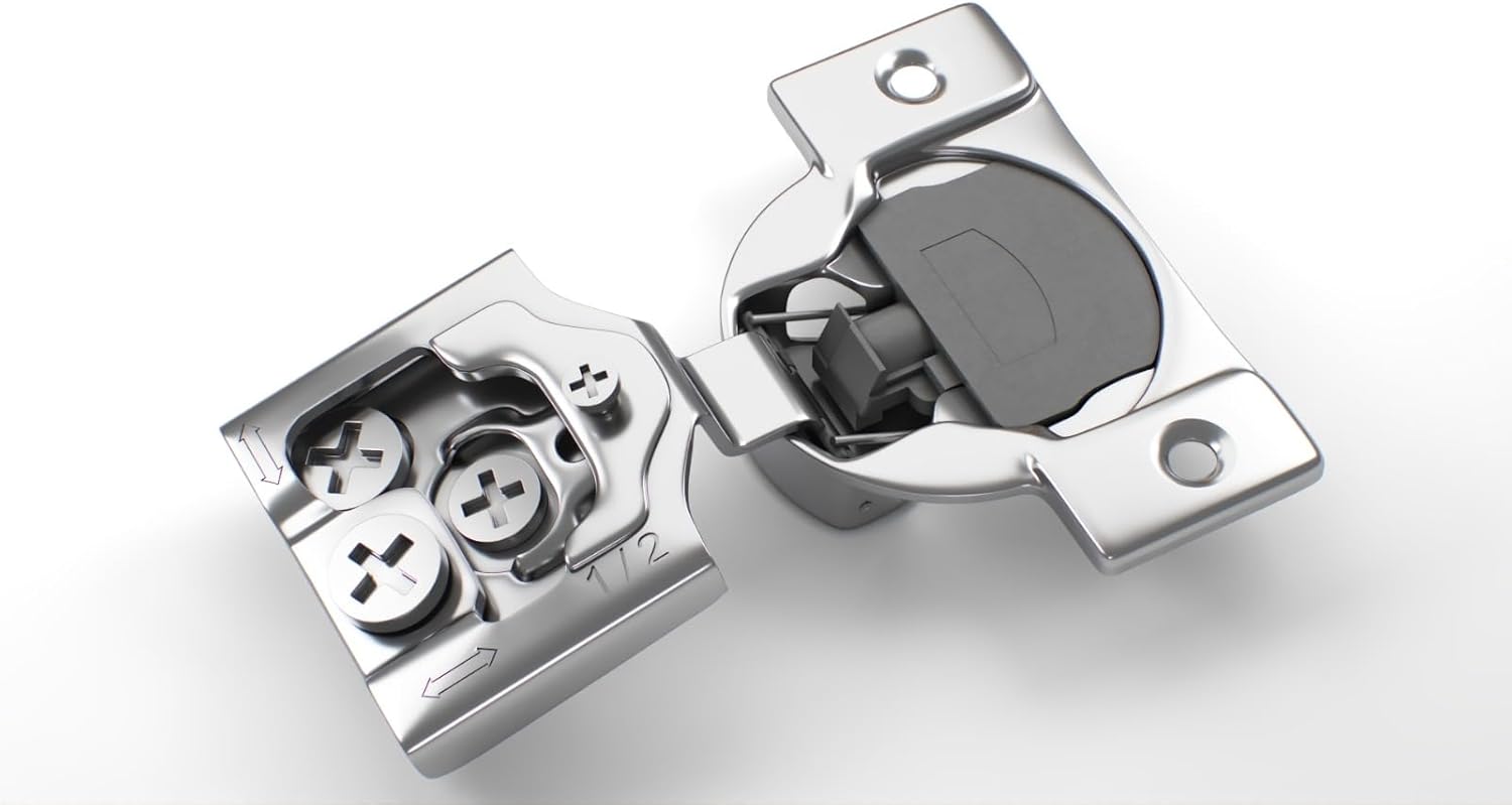 30-Pack Berta Soft Closing Face Frame Cabinet Hinges - 1/2 inch Overlay, 105 Degree, 6-Ways Adjustment, Concealed Kitchen Door Hinges with Screws (30 Pieces)