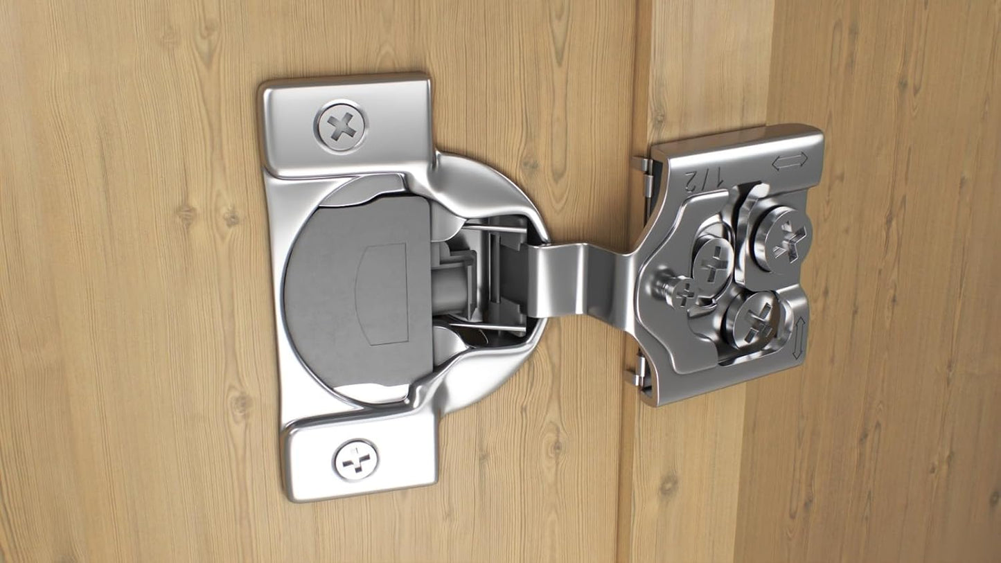 30-Pack Berta Soft Closing Face Frame Cabinet Hinges - 1/2 inch Overlay, 105 Degree, 6-Ways Adjustment, Concealed Kitchen Door Hinges with Screws (30 Pieces)