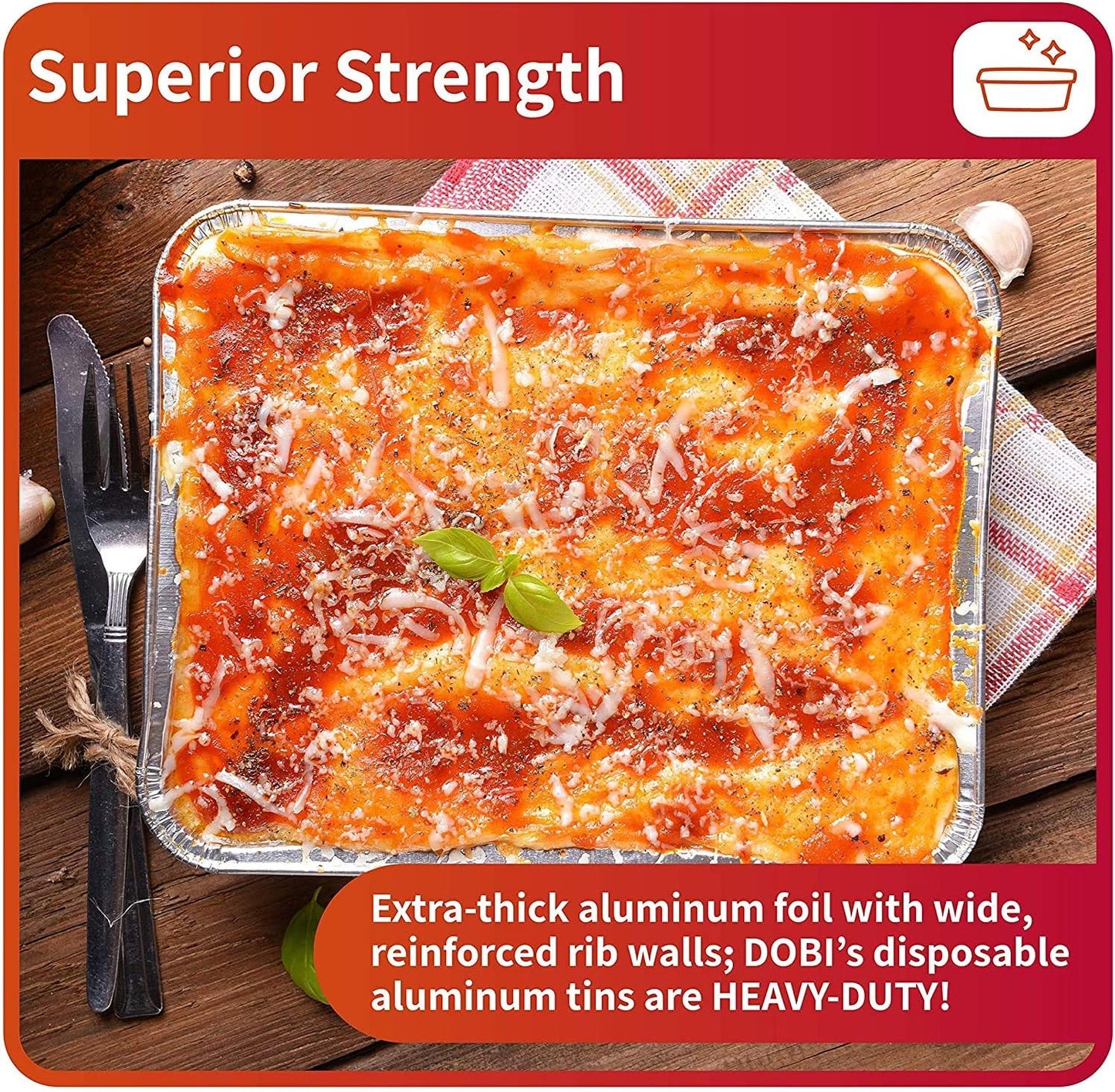 30-Pack Disposable Aluminum Foil Trays for Baking, Roasting, and Food Storage - 25.5x19.5x5.5cm