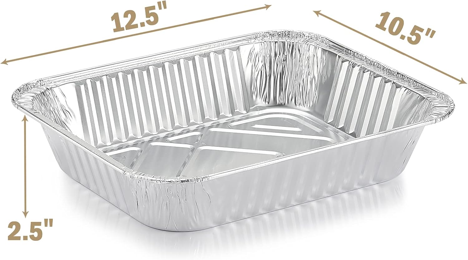 30-Pack Half Size Deep Steam Table Pans Disposable Foil Pans, Extra Thick Aluminum for Baking, Cooking, Roasting - Silver Knight 9x13