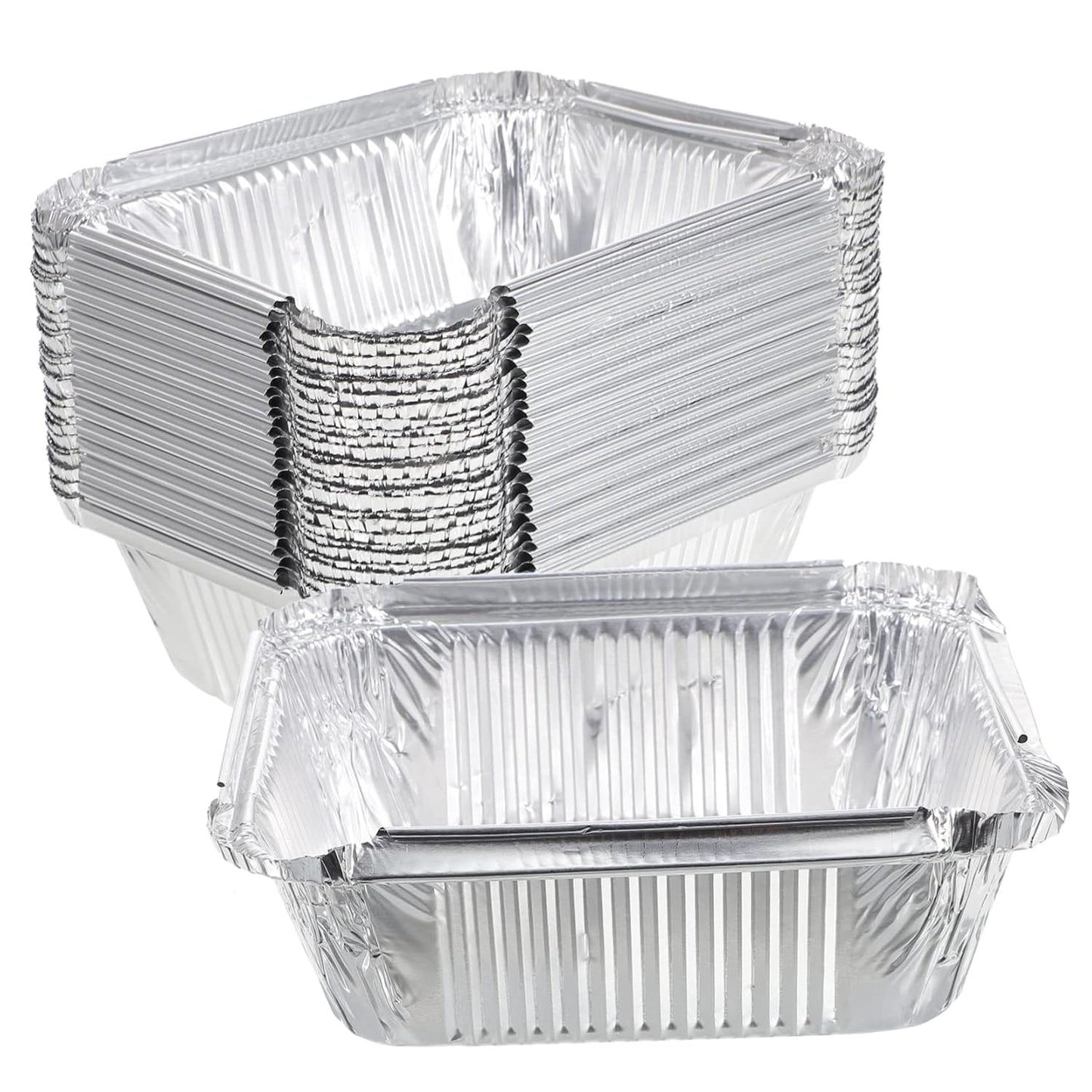 30-Pack Heavy Duty Aluminum Foil Pans for Air Fryer and Grill - Disposable Baking Trays for Barbecue - 450ml Size