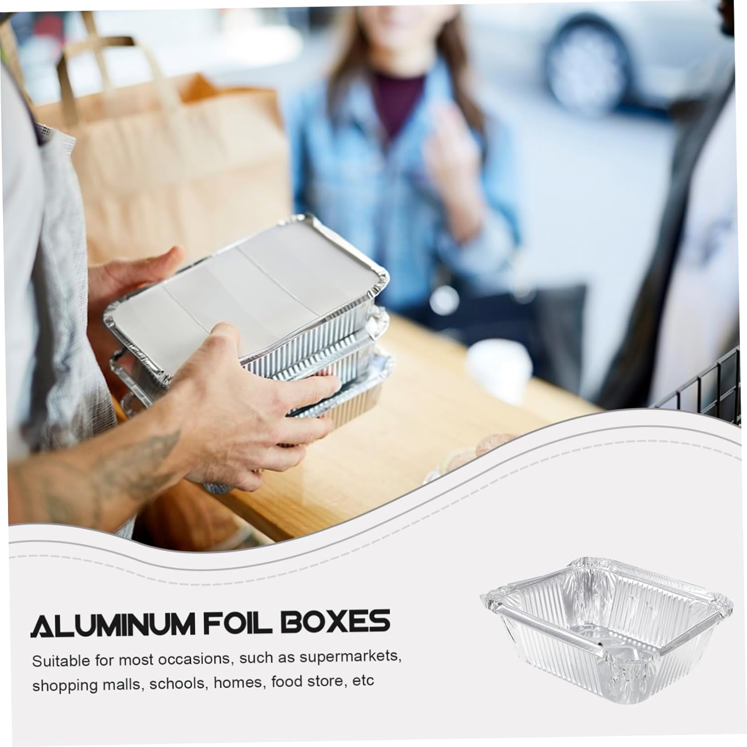 30-Pack Heavy Duty Aluminum Foil Pans for Air Fryer and Grill - Disposable Baking Trays for Barbecue - 450ml Size