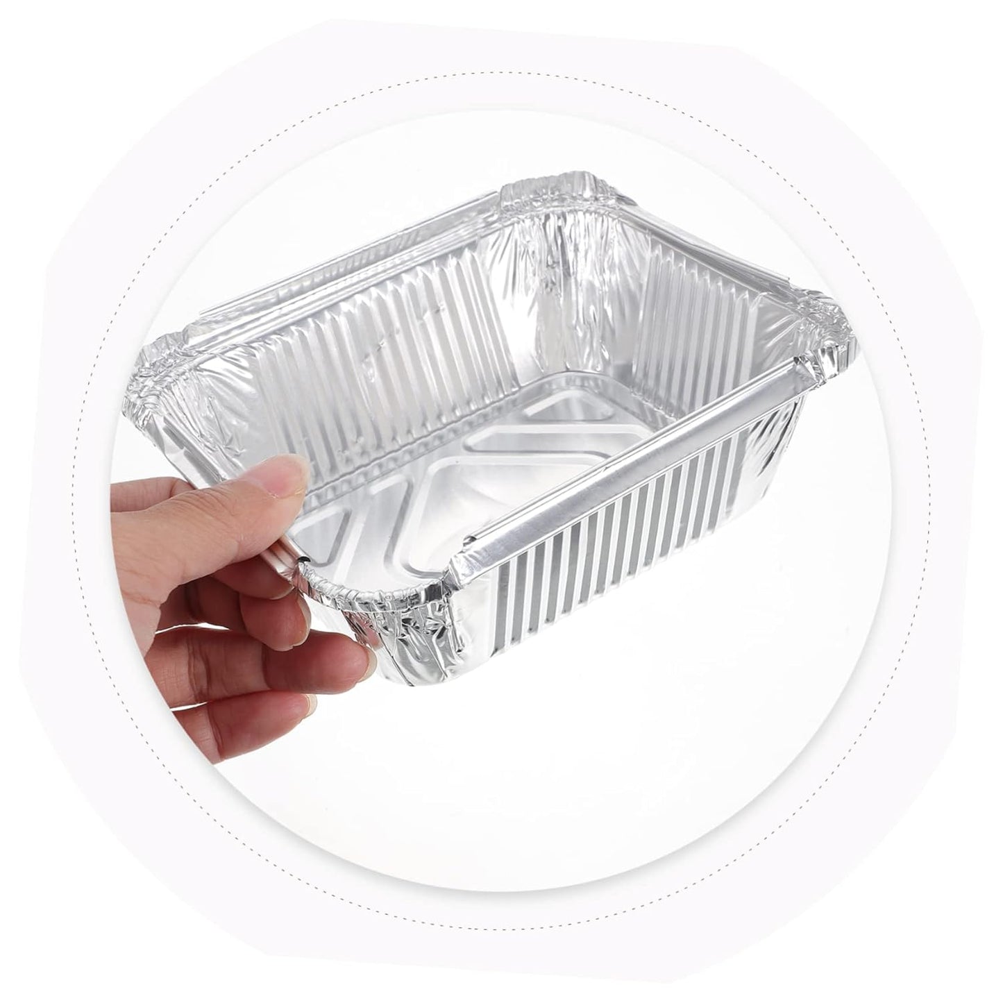 30-Pack Heavy Duty Aluminum Foil Pans for Air Fryer and Grill - Disposable Baking Trays for Barbecue - 450ml Size