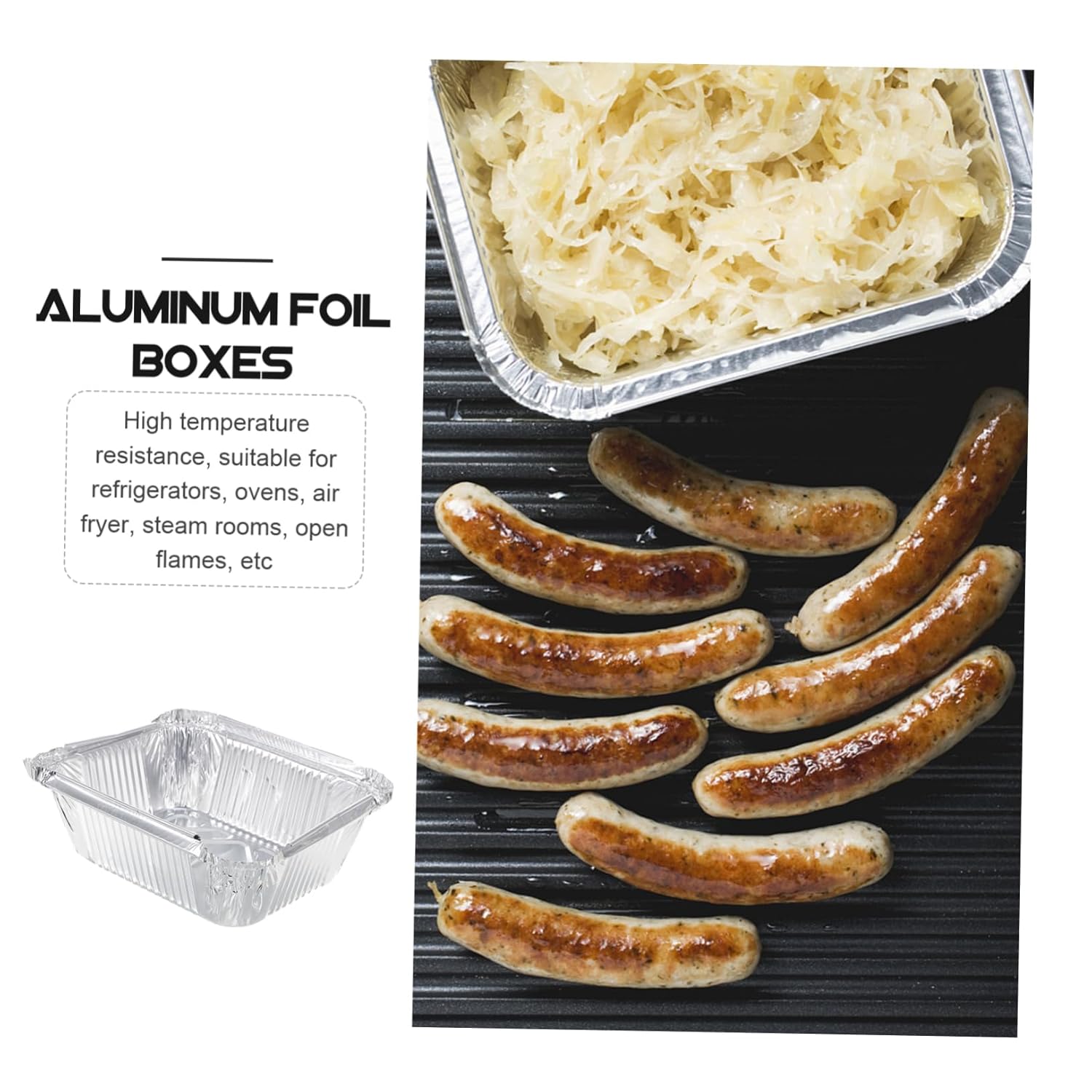 30-Pack Heavy Duty Aluminum Foil Pans for Air Fryer and Grill - Disposable Baking Trays for Barbecue - 450ml Size
