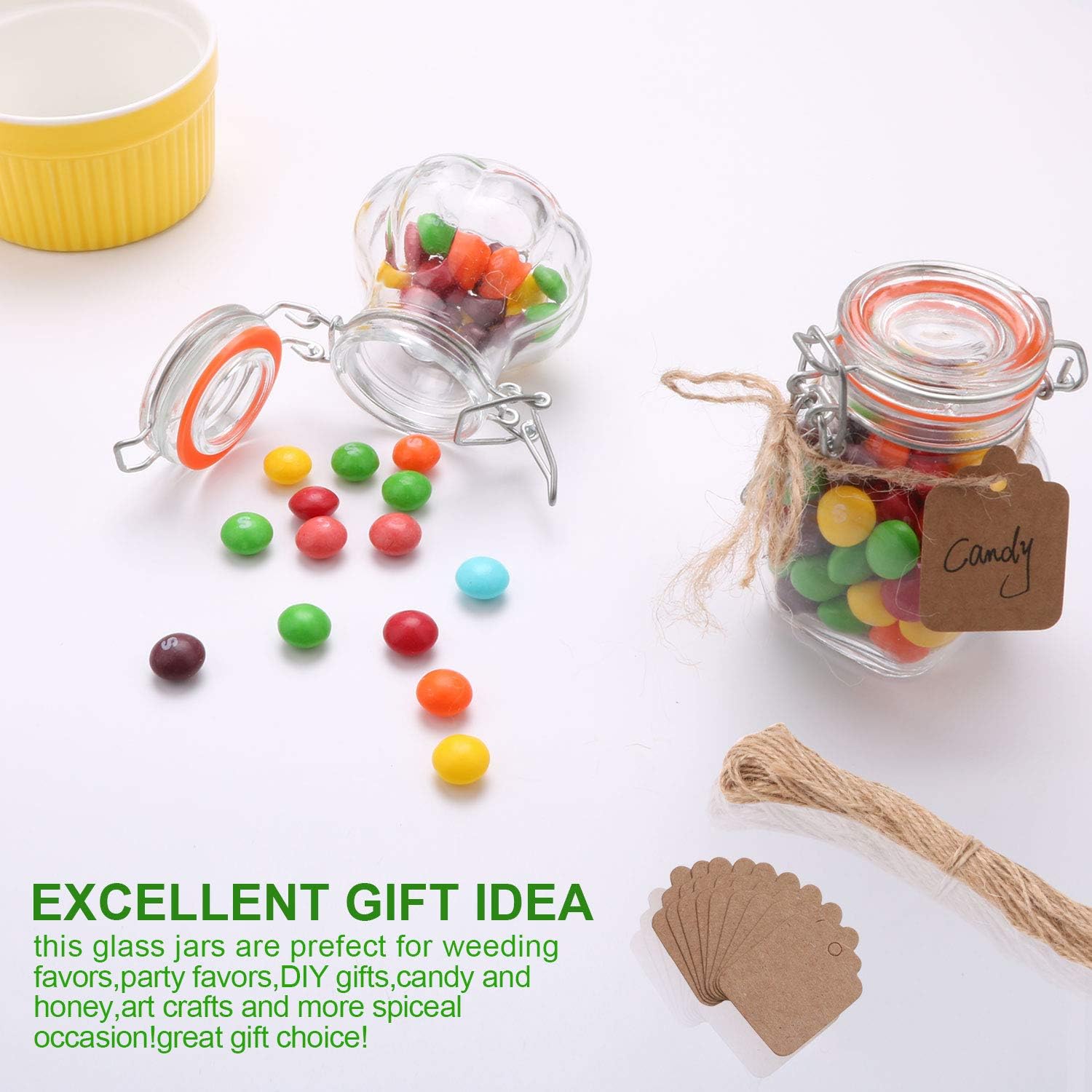 30 Pack of 4 oz Glass Spice Jars with Airtight Lids, Rubber Gaskets, and Labels - Small Mason Jars for Kitchen Storage