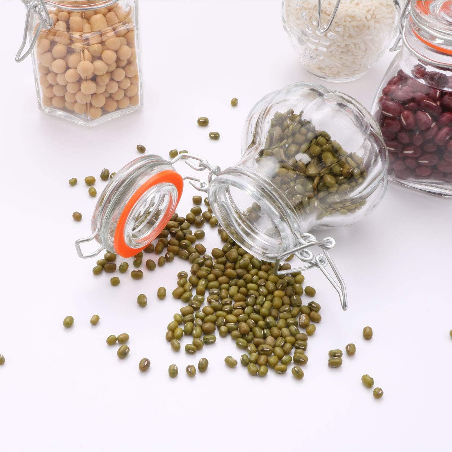 30 Pack of 4 oz Glass Spice Jars with Airtight Lids, Rubber Gaskets, and Labels - Small Mason Jars for Kitchen Storage