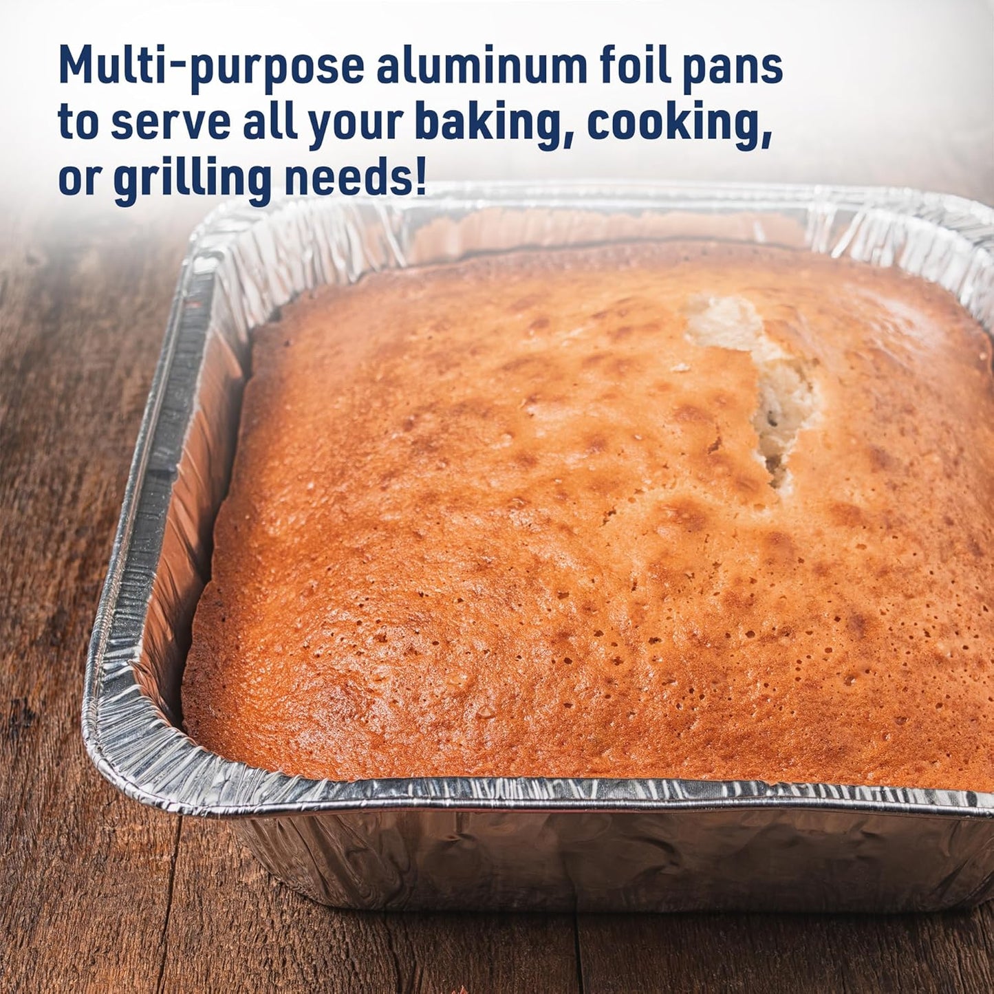 30 Pack of DOBI 9x13 Half Size Aluminum Pans - Heavy Duty Deep Foil Baking Tins for Cooking, Baking, and Roasting