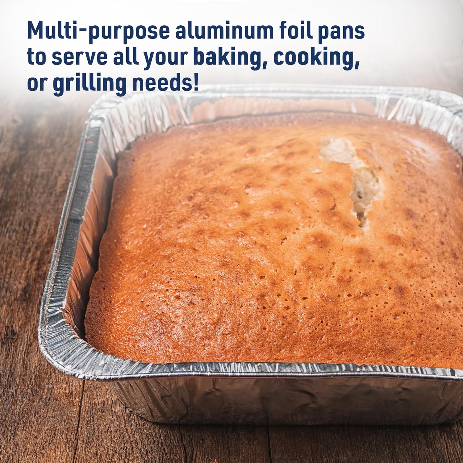 30 Pack of DOBI 9x13 Half Size Aluminum Pans - Heavy Duty Deep Foil Baking Tins for Cooking, Baking, and Roasting