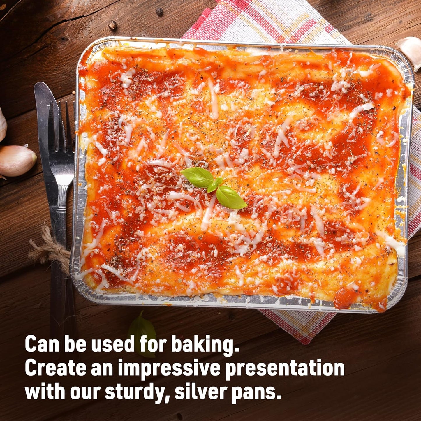 30 Pack of DOBI 9x13 Half Size Aluminum Pans - Heavy Duty Deep Foil Baking Tins for Cooking, Baking, and Roasting