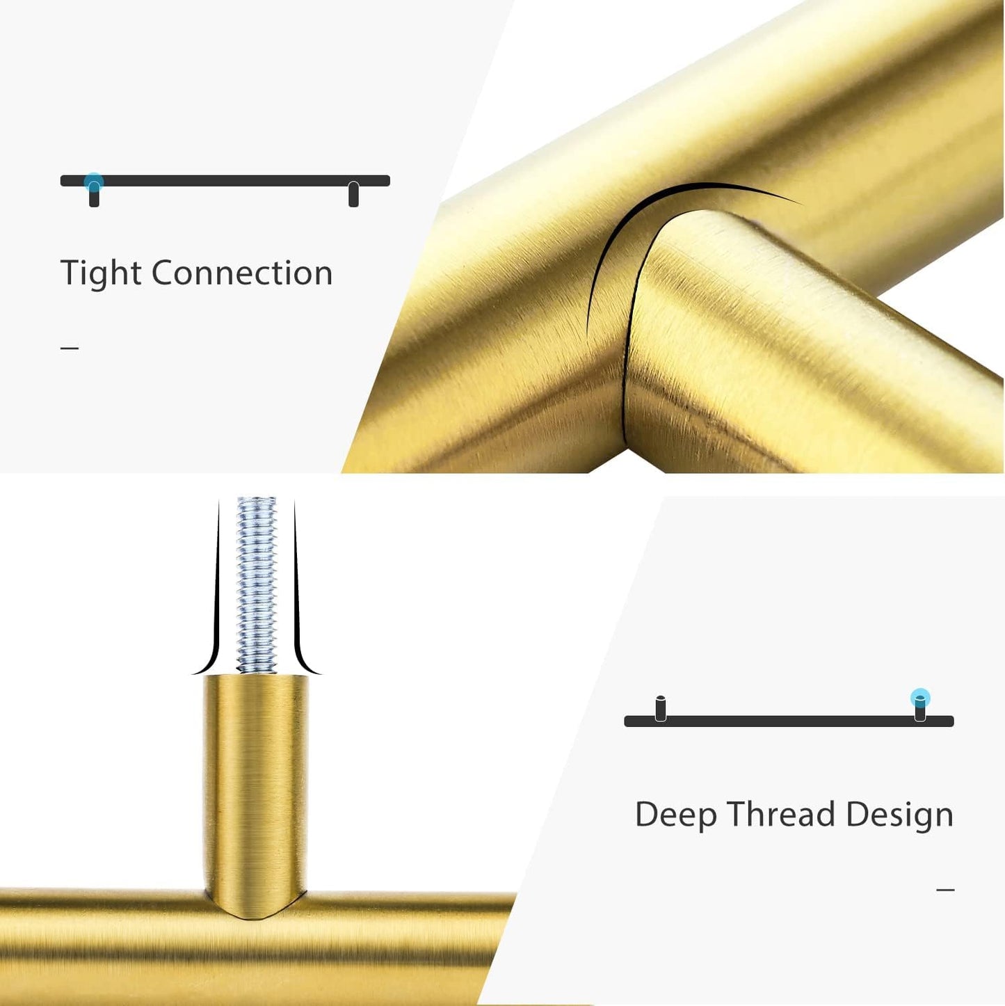 30 Pack of Ravinte Brushed Gold Cabinet Handles - 10 inch Modern Gold Kitchen Drawer Pulls