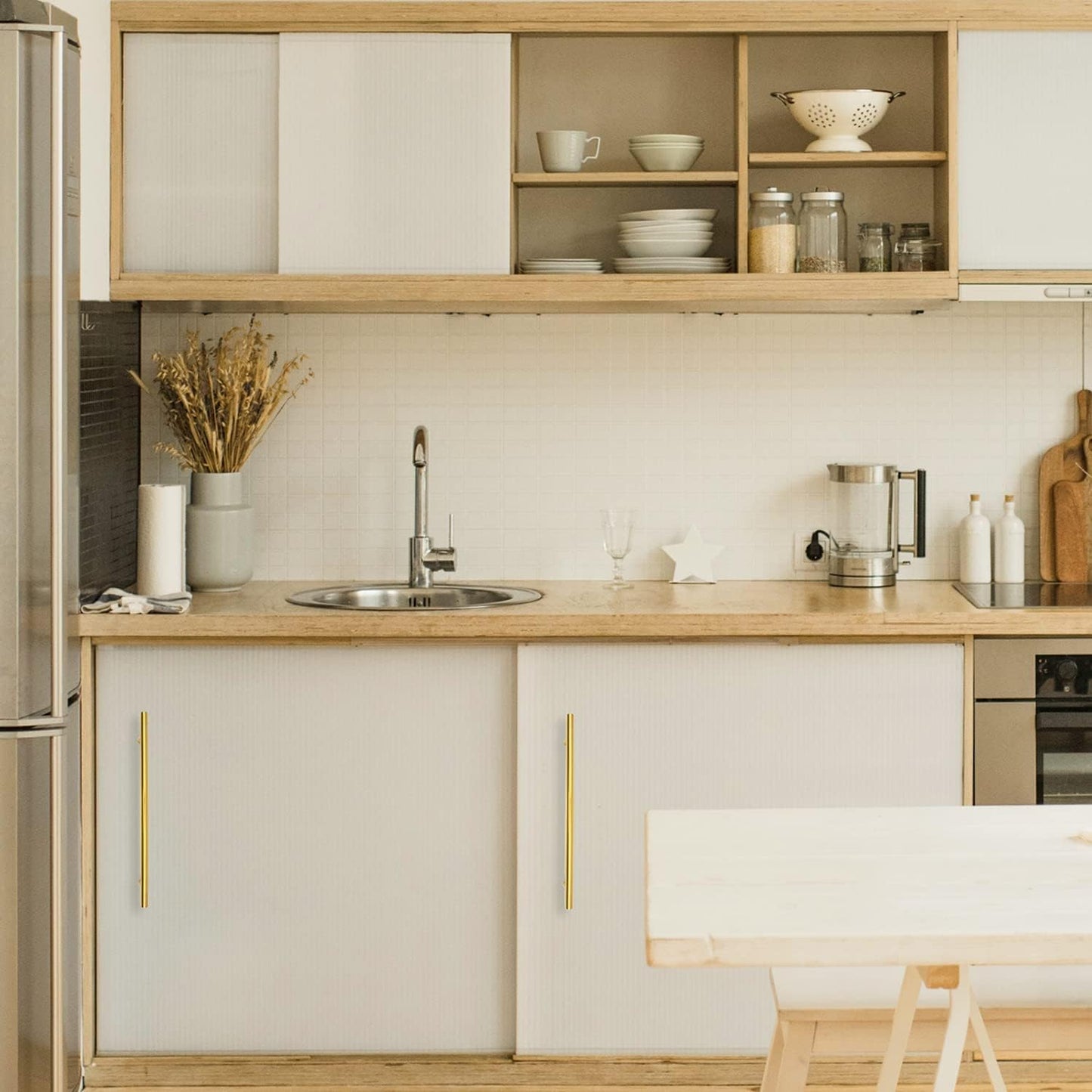 30 Pack of Ravinte Brushed Gold Cabinet Handles - 10 inch Modern Gold Kitchen Drawer Pulls