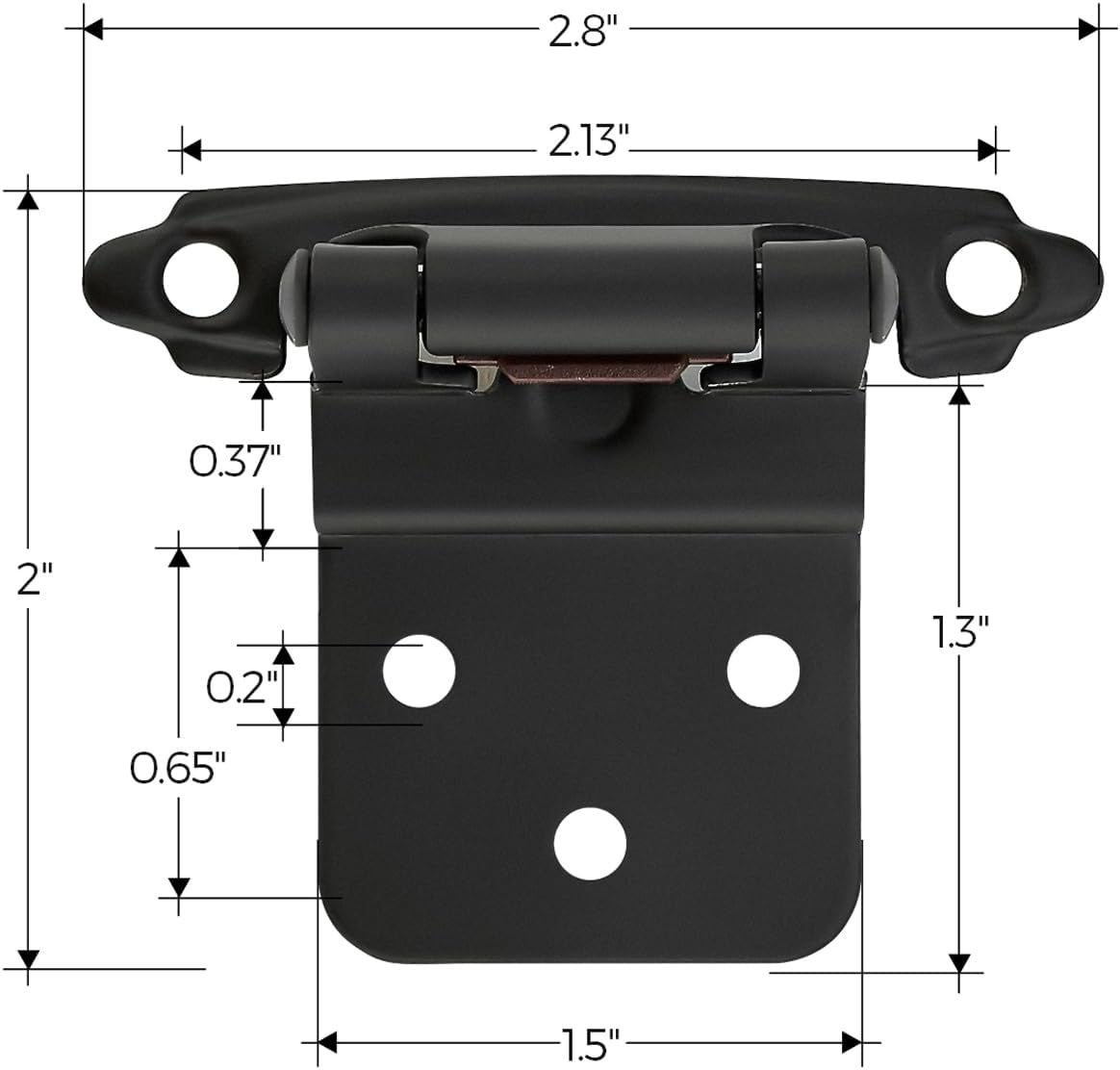 30 Pack Ravinte 3/8" Inset Matte Black Self Closing Cabinet Hinges for Kitchen/Bathroom/Furniture Cabinets & Doors - WildKart