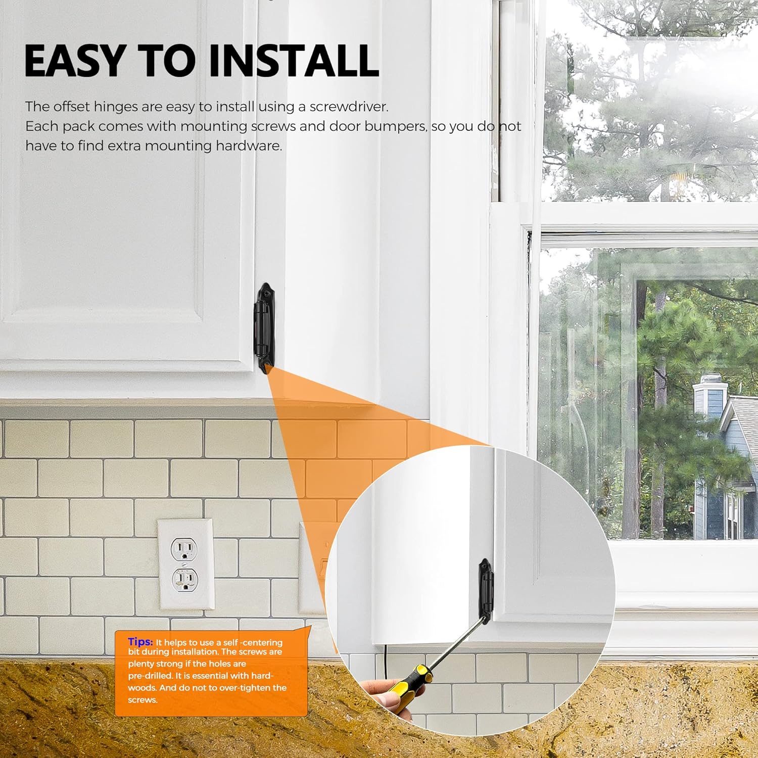 30 Pack Ravinte 3/8" Inset Matte Black Self Closing Cabinet Hinges for Kitchen/Bathroom/Furniture Cabinets & Doors - WildKart