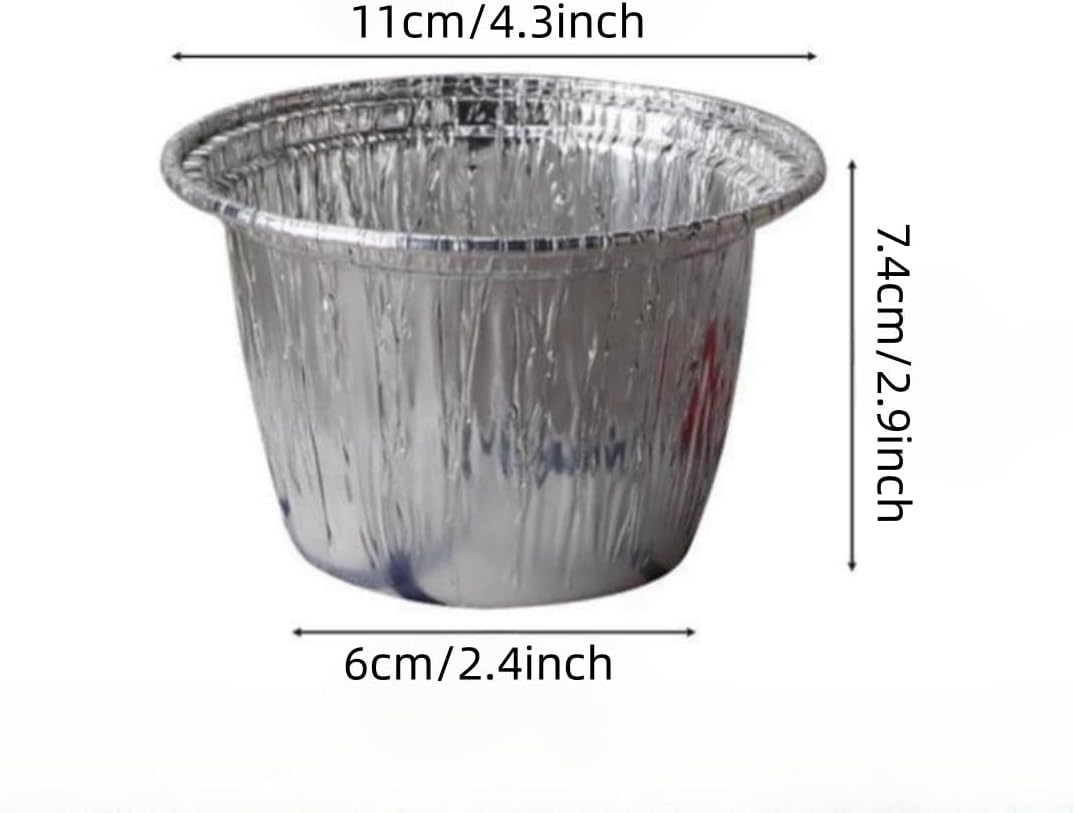 30 Pack Round 4.3''X2.9'' Disposable Aluminum Foil Trays for Baking and Cooking - Pot Roasting Containers for Frozen Food Storage