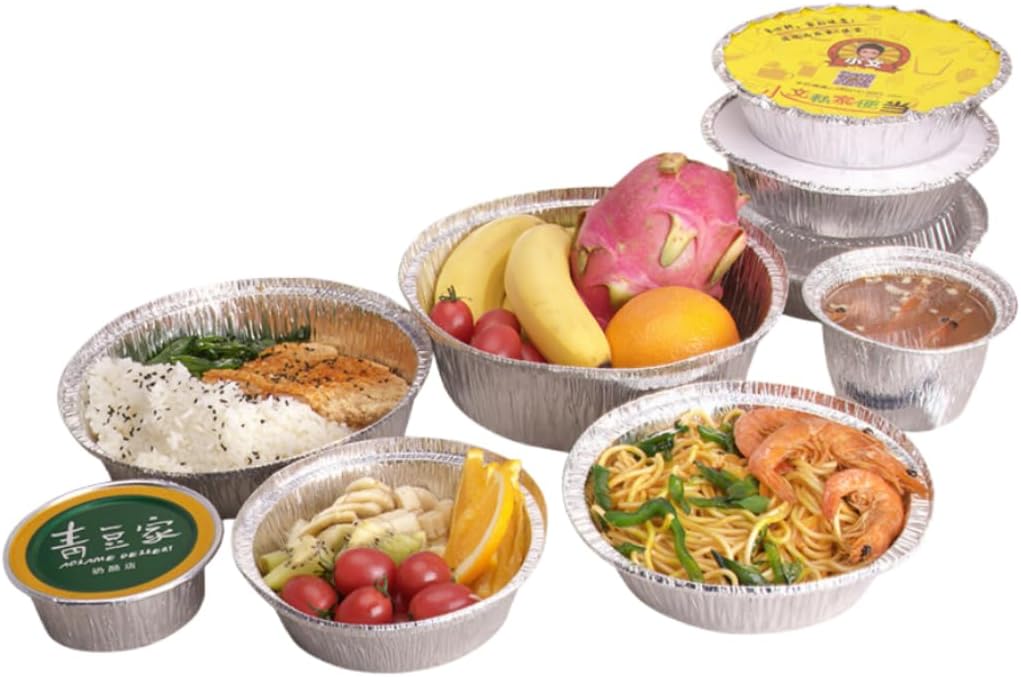 30 Pack Round 4.3''X2.9'' Disposable Aluminum Foil Trays for Baking and Cooking - Pot Roasting Containers for Frozen Food Storage