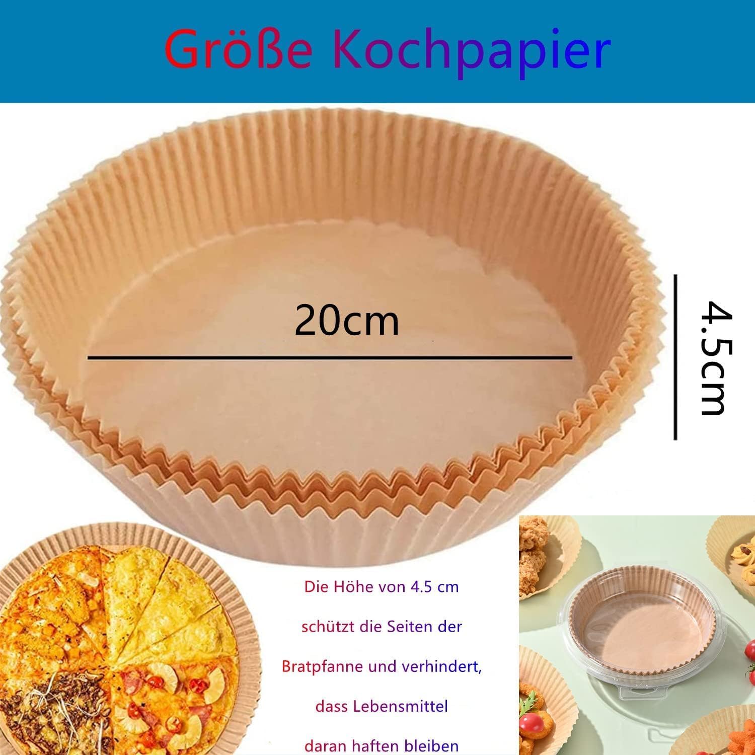 30-Pack Round Air Fryer Disposable Baking Paper - Waterproof and Oil-Proof Parchment Paper for Frying Pan, Oven, Grill, Cook, Steam, and Hot Air Fryer