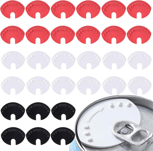 30 Pack Soda Can Lids - Plastic Covers for Soda Cans - Spill Guard for Beer, Coke, Juice - Top Cap Protector for Beverages