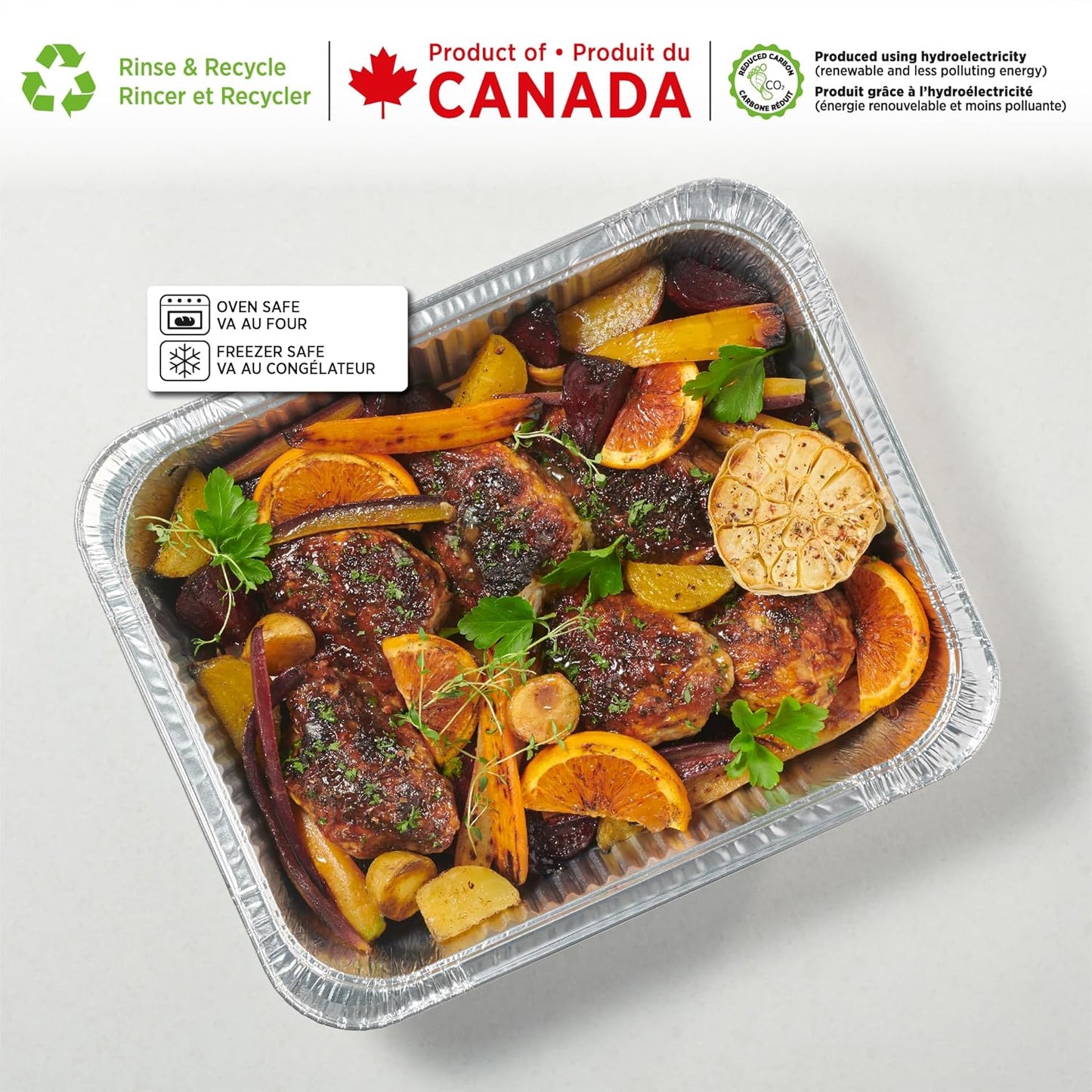 30-Pack Starfrit Half-Size Steam Table Pans - Recyclable & Disposable - Oven & Freezer Safe - Ideal for Cooking, Baking, Roasting & Meal Prep