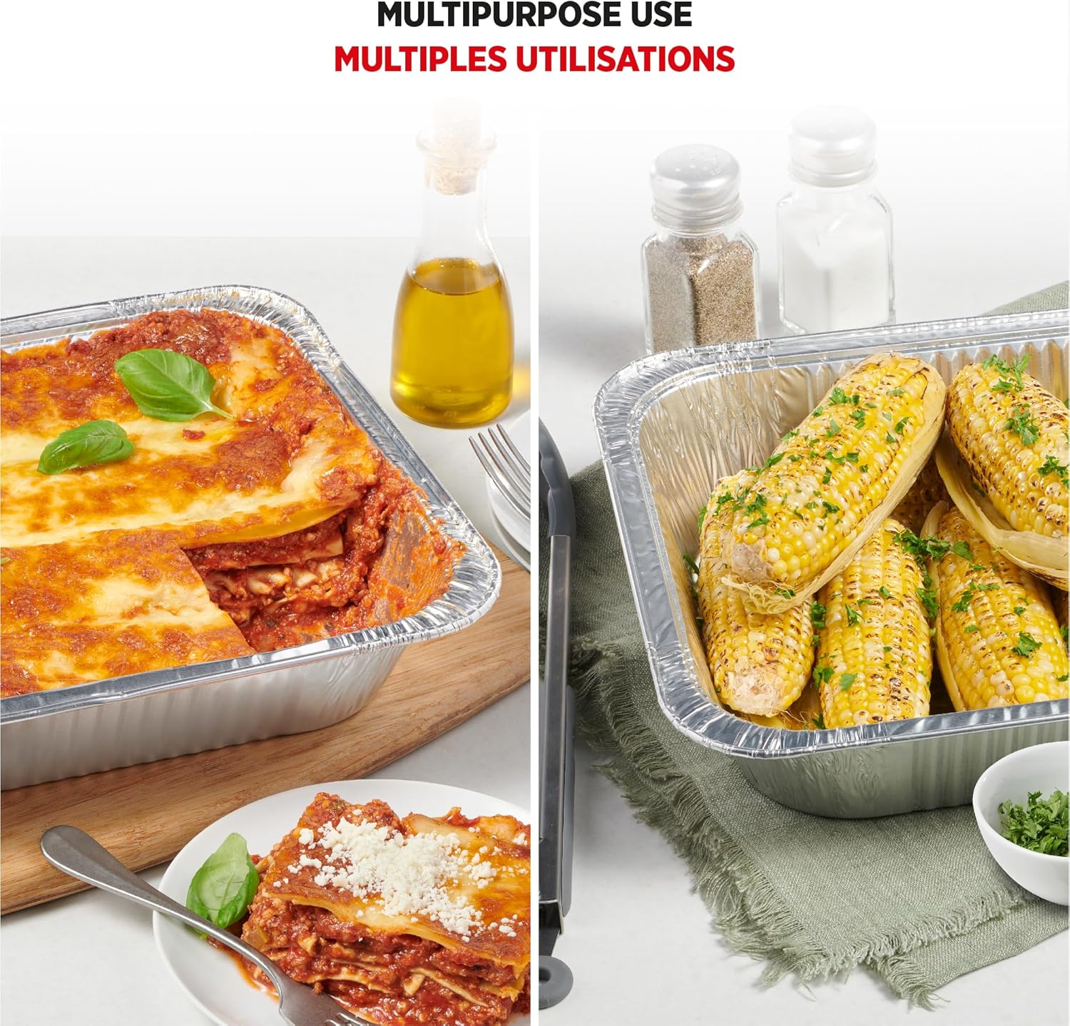 30-Pack Starfrit Half-Size Steam Table Pans - Recyclable & Disposable - Oven & Freezer Safe - Ideal for Cooking, Baking, Roasting & Meal Prep