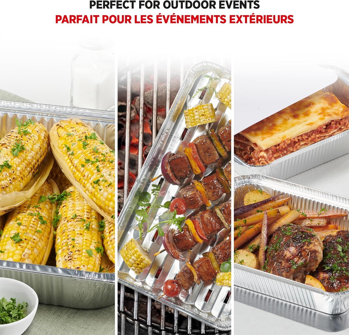 30-Pack Starfrit Half-Size Steam Table Pans - Recyclable & Disposable - Oven & Freezer Safe - Ideal for Cooking, Baking, Roasting & Meal Prep