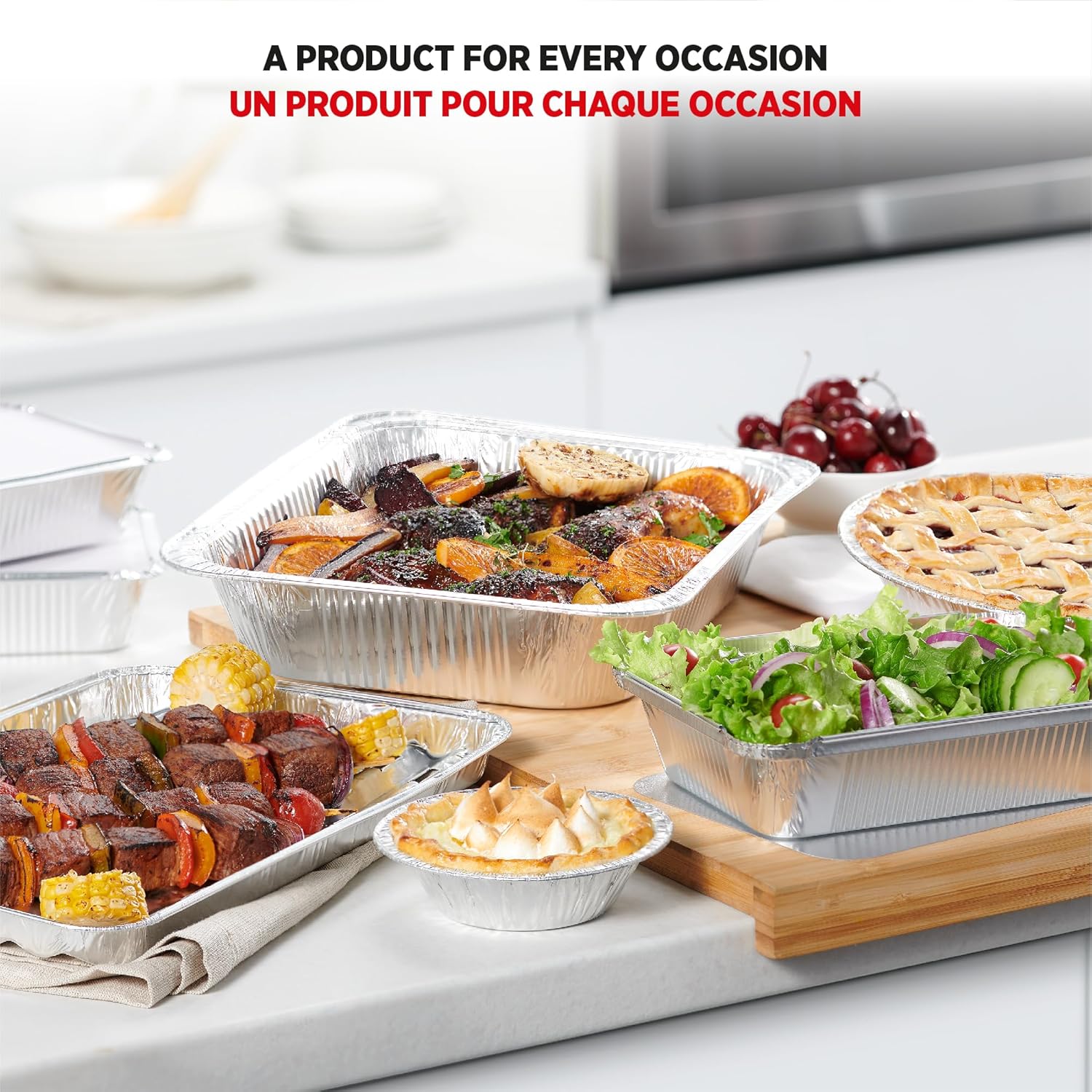 30-Pack Starfrit Half-Size Steam Table Pans - Recyclable & Disposable - Oven & Freezer Safe - Ideal for Cooking, Baking, Roasting & Meal Prep