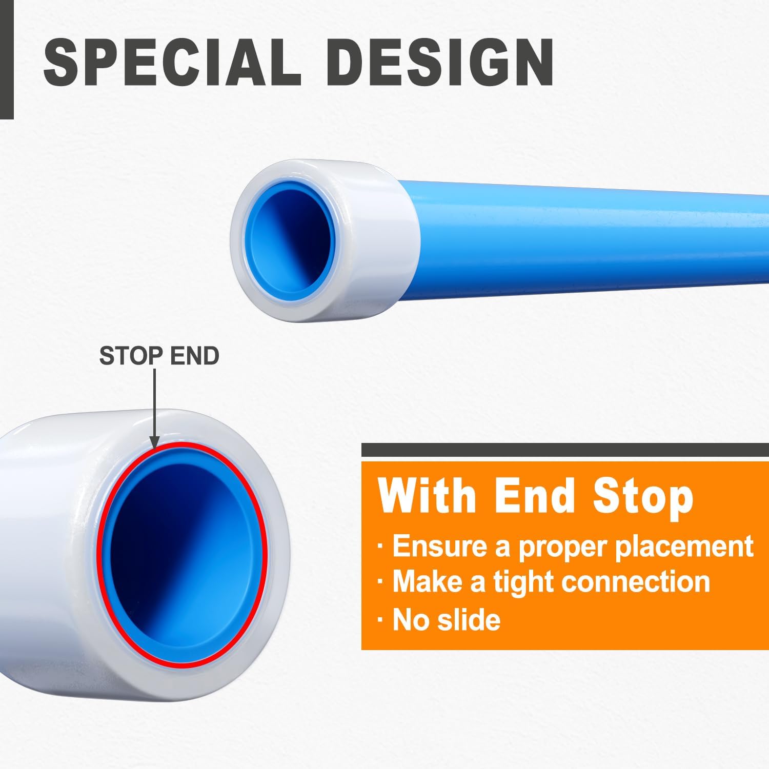 (30 Pack) SUNGATOR 1/2" PEX-A Expansion Rings, Plastic F1960 Sleeves for Pipe/Tubing System