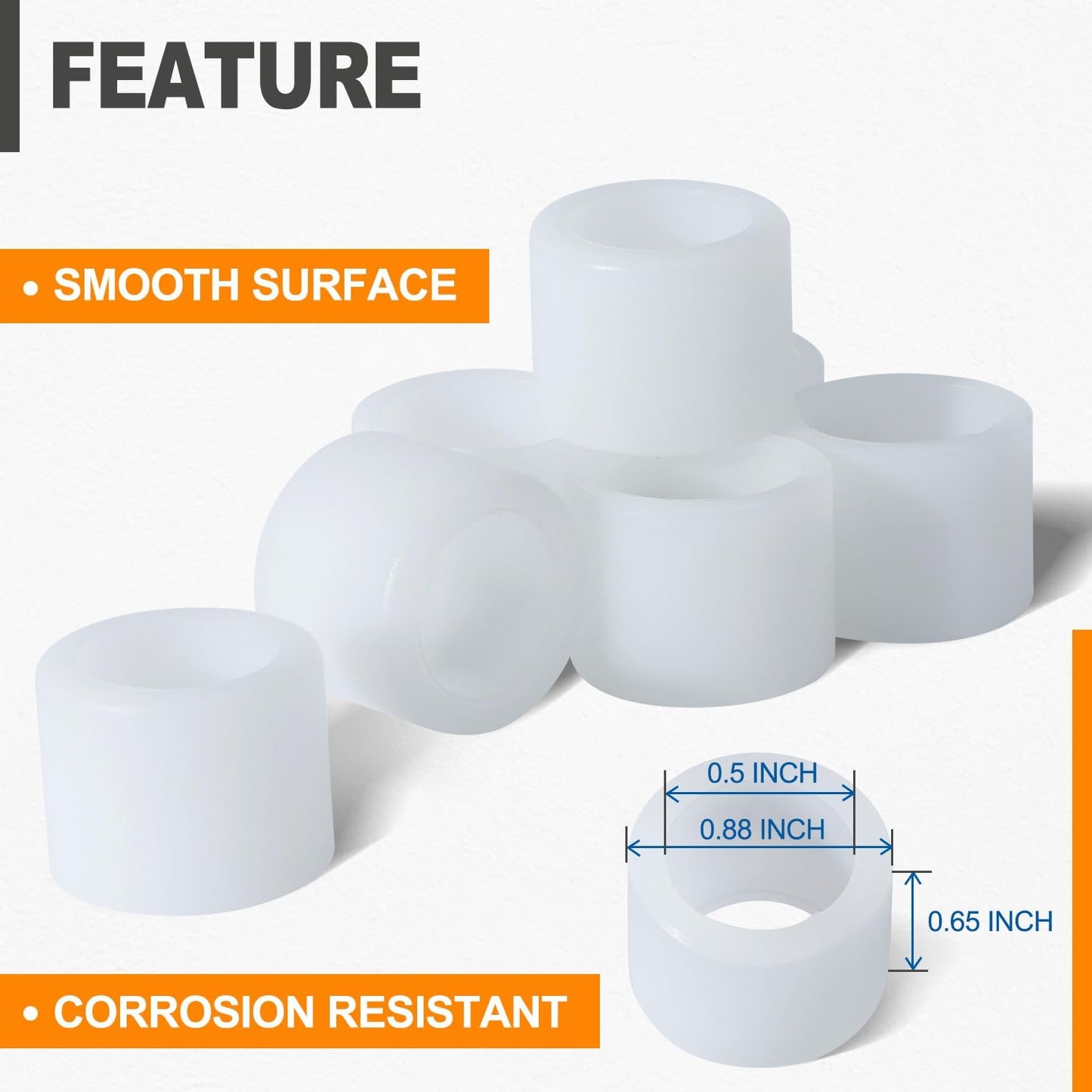 (30 Pack) SUNGATOR 1/2" PEX-A Expansion Rings, Plastic F1960 Sleeves for Pipe/Tubing System