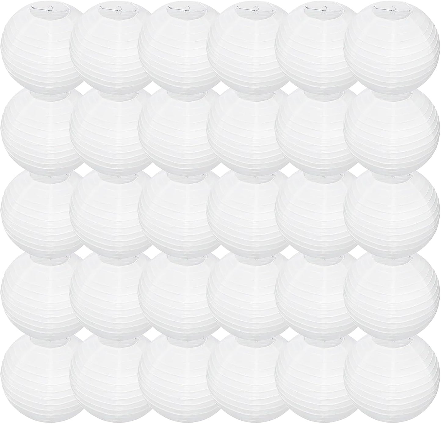 30 Pack White Round Paper Lanterns 6 Inch for Home Decor, Restaurant, Church, Wedding, Birthday Party - Hanging Chinese Japanese Paper Lantern Lamps