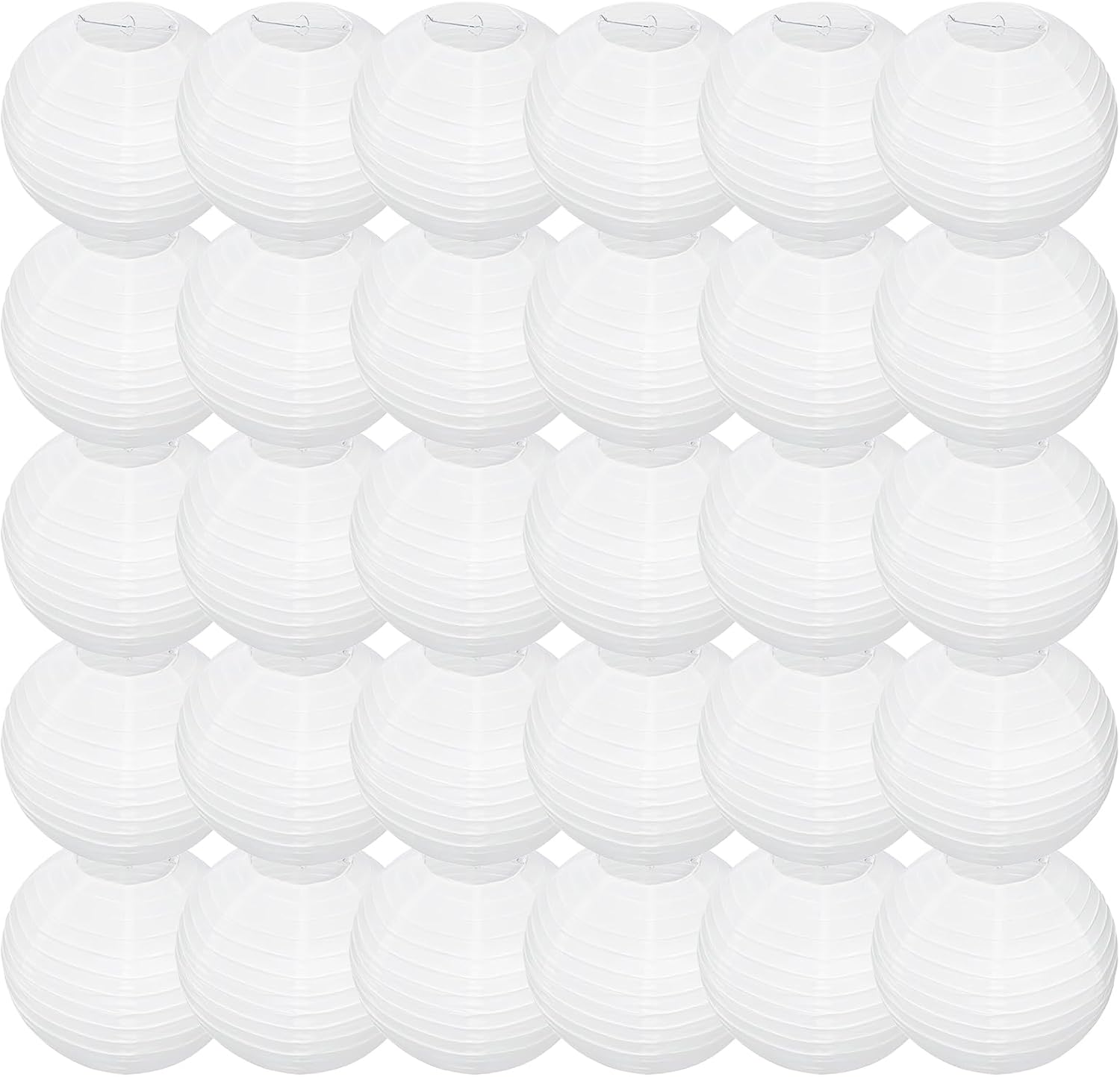 30 Pack White Round Paper Lanterns 6 Inch for Home Decor, Restaurant, Church, Wedding, Birthday Party - Hanging Chinese Japanese Paper Lantern Lamps