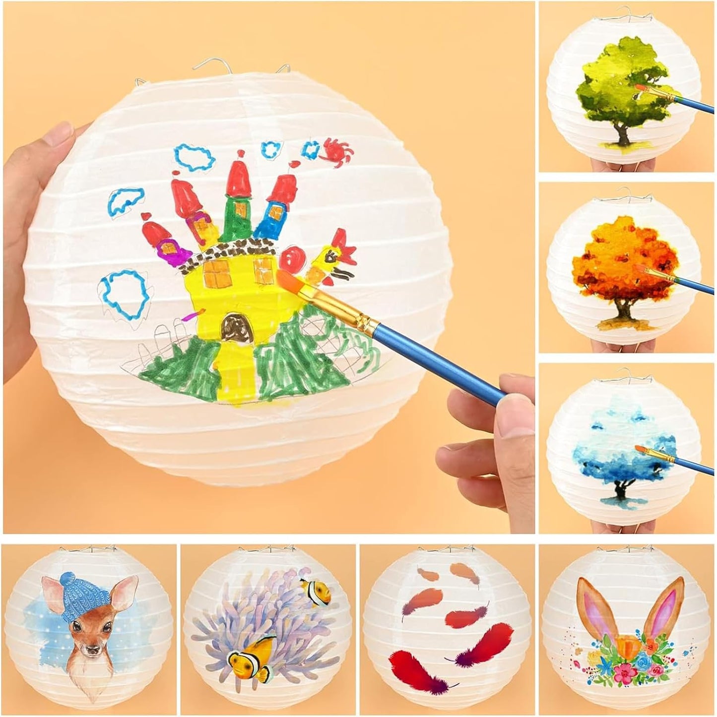 30 Pack White Round Paper Lanterns 6 Inch for Home Decor, Restaurant, Church, Wedding, Birthday Party - Hanging Chinese Japanese Paper Lantern Lamps