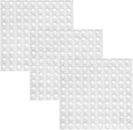 300 Pack Clear Rubber Feet Adhesive Bumper Pads for Doors, Cabinets - Sound Dampening, 8.5x2.5mm