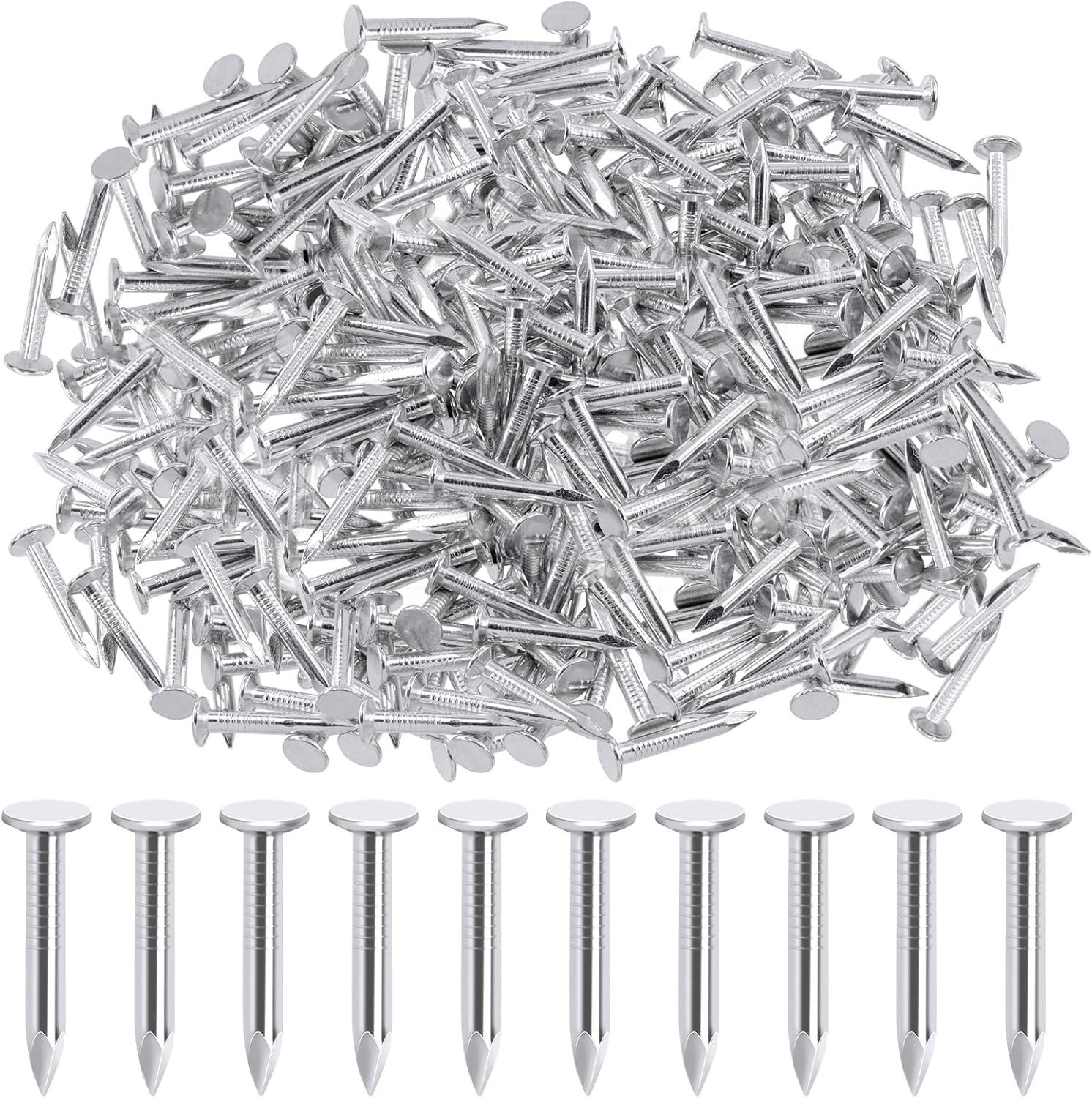 300 Pack of 1-1/4 Inch Galvanized Nails for Roof Repair, Asphalt Tile, and Landscaping - Roofing, Slating, Cement Siding Nails