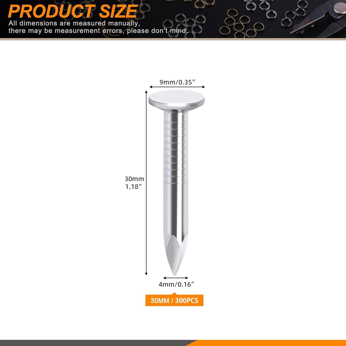 300 Pack of 1-1/4 Inch Galvanized Nails for Roof Repair, Asphalt Tile, and Landscaping - Roofing, Slating, Cement Siding Nails