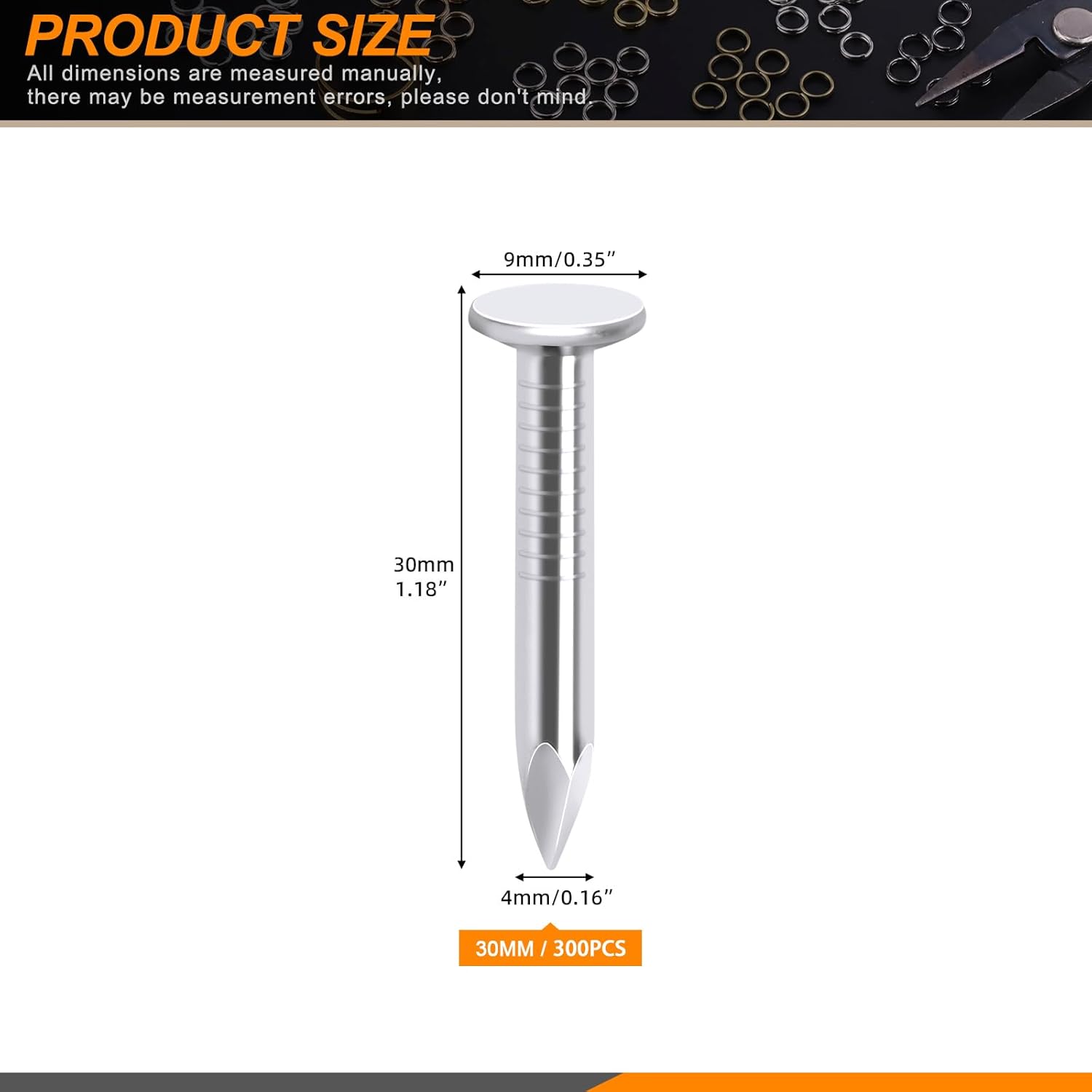 300 Pack of 1-1/4 Inch Galvanized Nails for Roof Repair, Asphalt Tile, and Landscaping - Roofing, Slating, Cement Siding Nails