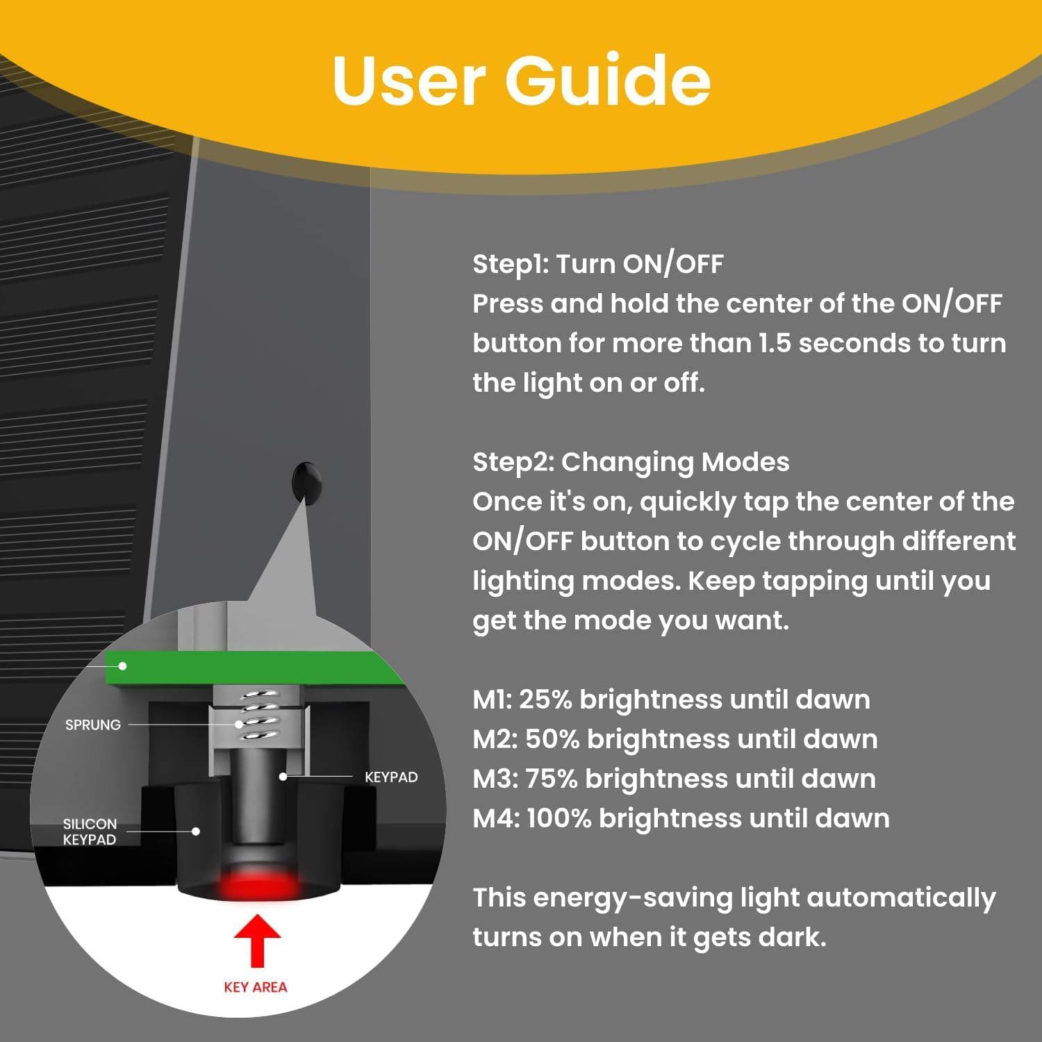 3000K 700LM Solar Wall Lights Outdoor - Adjustable Brightness Solar Sconce Lights for Yard Fence Patio - IP65 Waterproof Solar Outdoor Lights