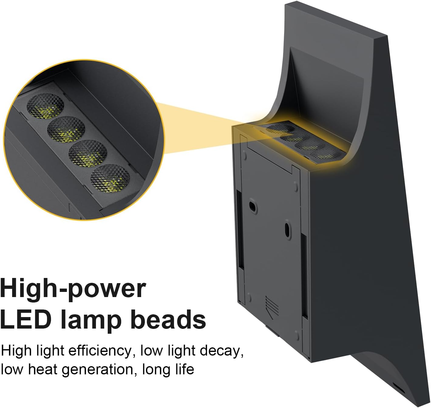 3000K 700LM Solar Wall Lights Outdoor - Adjustable Brightness Solar Sconce Lights for Yard Fence Patio - IP65 Waterproof Solar Outdoor Lights