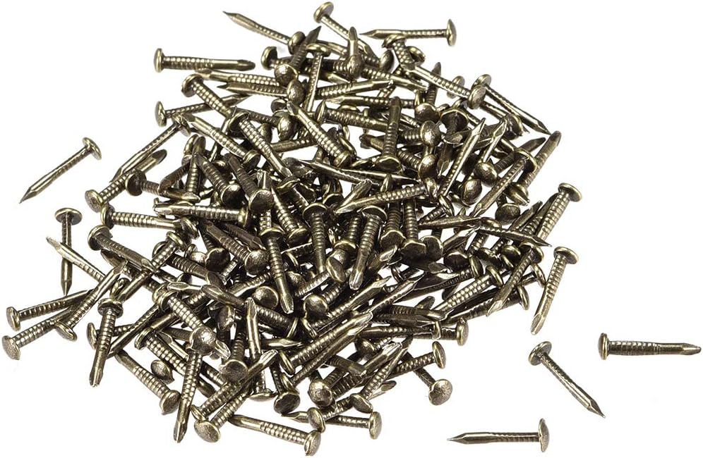 300pcs 1.2x10mm Bronze Tone Small Tiny Nails for Wooden DIY Decorative Pictures Boxes