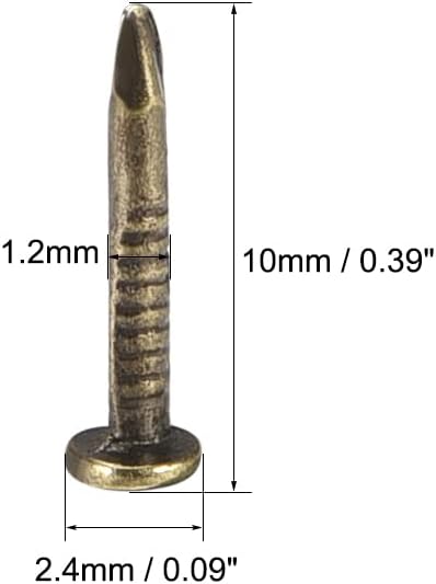 300pcs 1.2x10mm Bronze Tone Small Tiny Nails for Wooden DIY Decorative Pictures Boxes