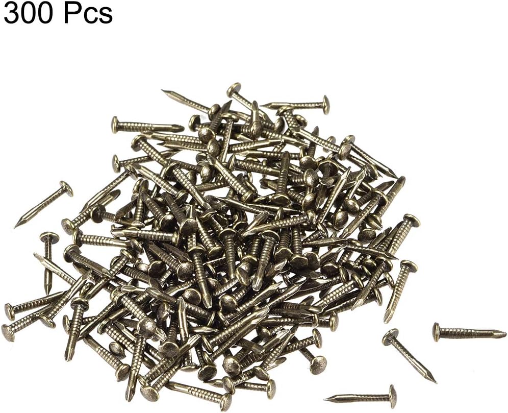 300pcs 1.2x10mm Bronze Tone Small Tiny Nails for Wooden DIY Decorative Pictures Boxes