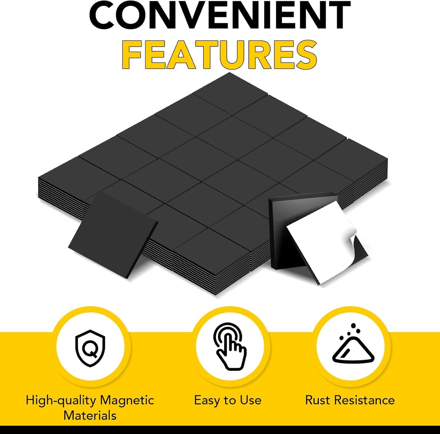 300Pcs Adhesive Magnetic Squares with DIYMAG Magnets, Small Magnetic Tape for Whiteboard Crafts, Classroom & Refrigerator - 0.8 x 0.04inch