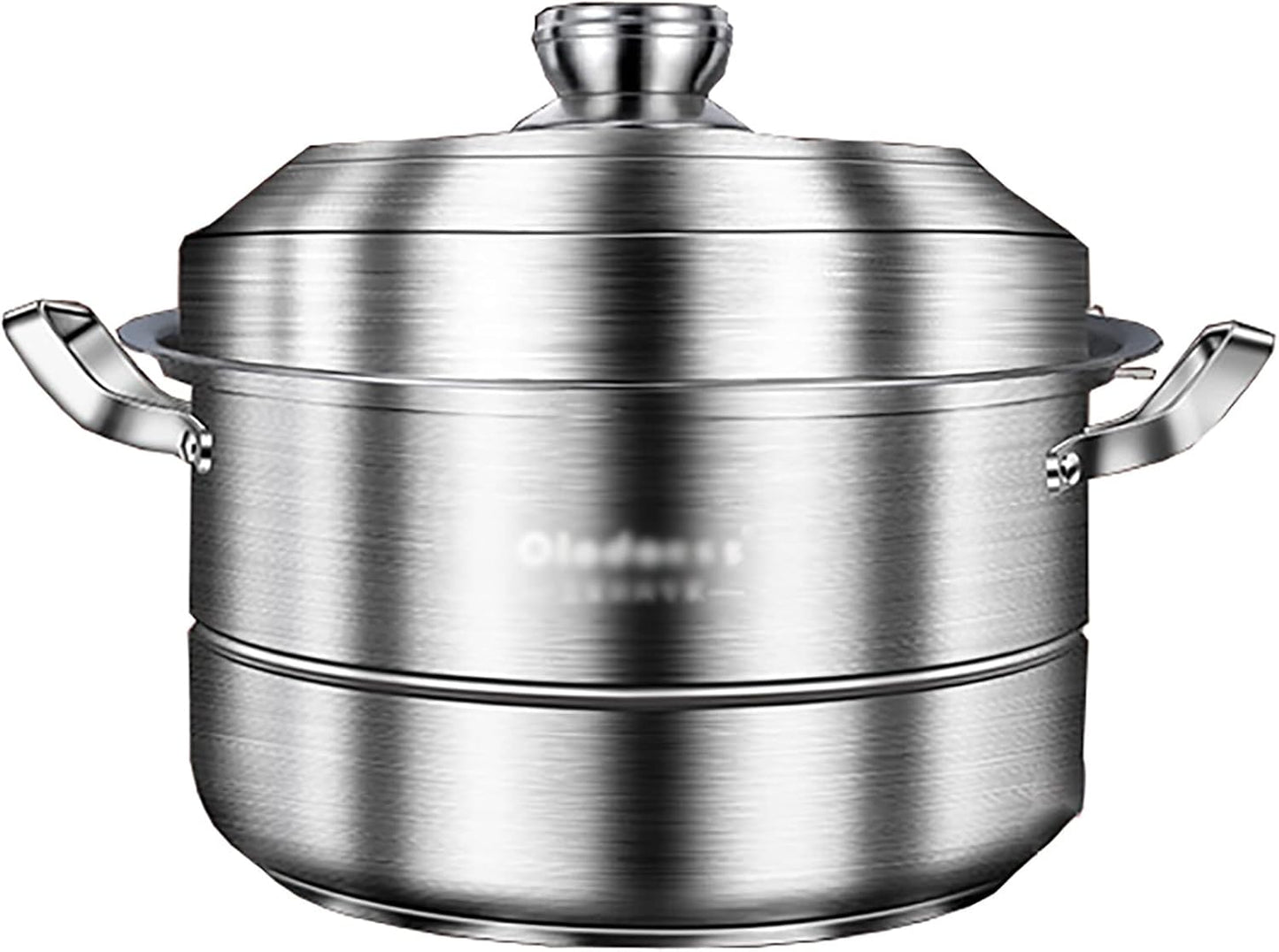 304 Food Grade Stainless Steel Steamer/Soup Pot with Thickened Energy-Gathering Bottom - Ideal for Steaming Seafood and Chicken Soup (30CM)